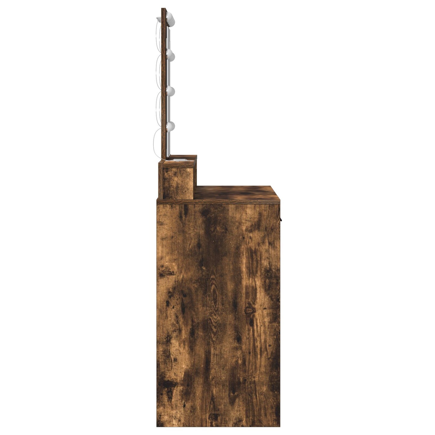 Sminkbord med LED-lampor Rökt Ek 100x41x140 cm