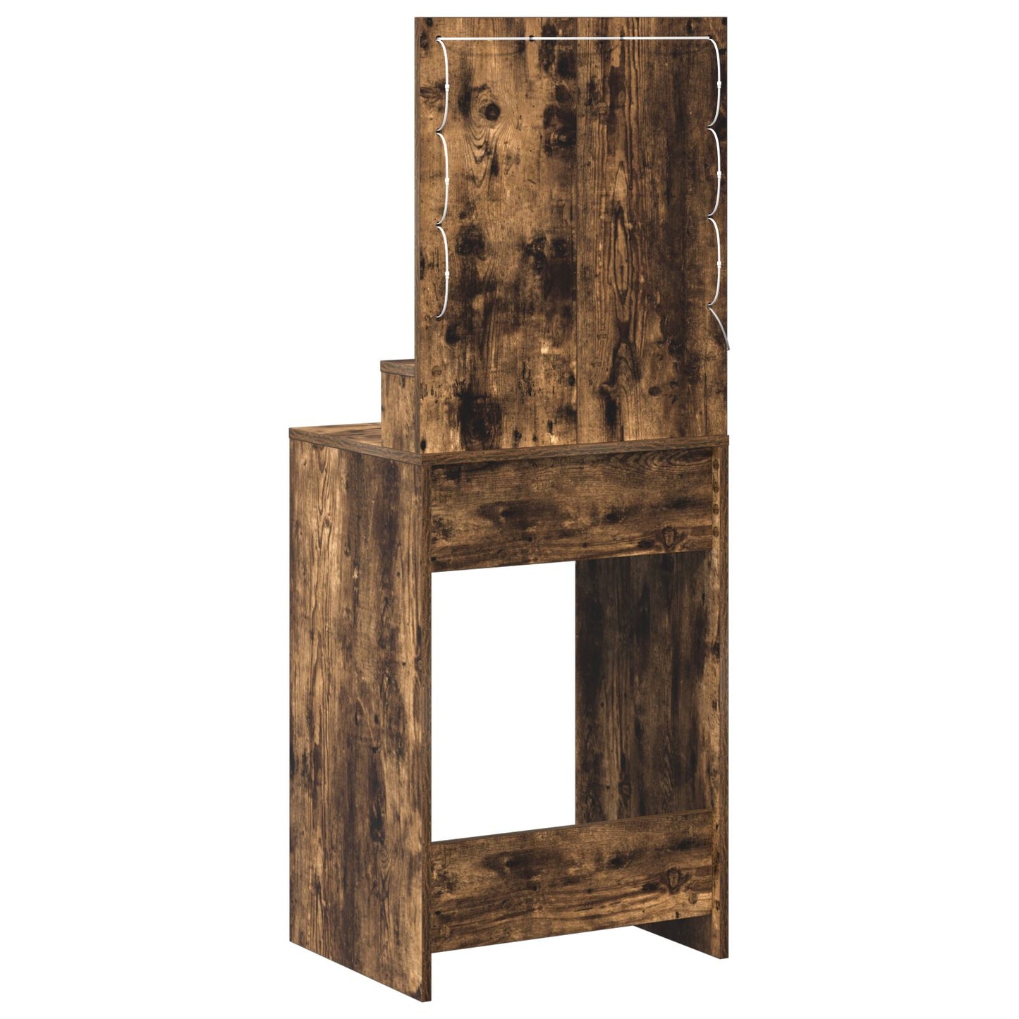 Sminkbord med LED-lampor Rökt Ek 50x41x135 cm