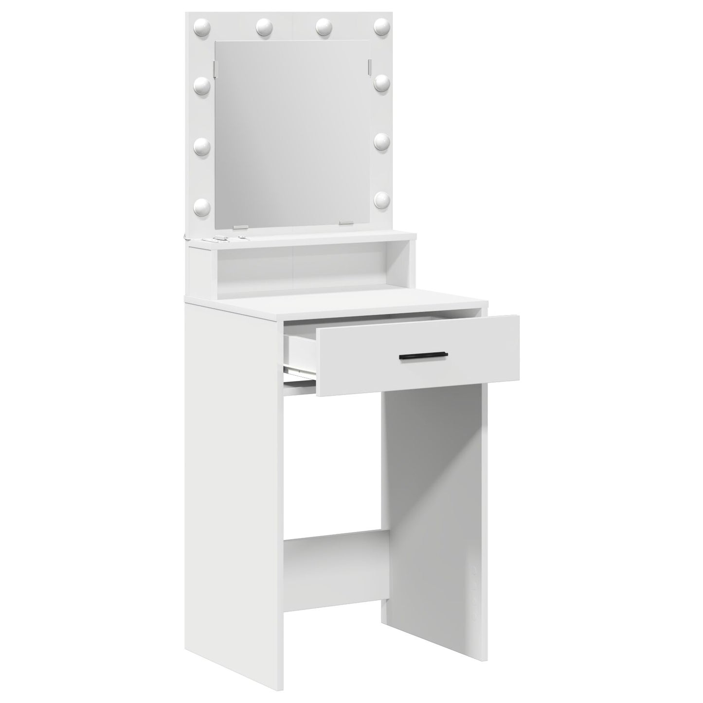 Sminkbord med LED-lampor Vit 50x41x135 cm