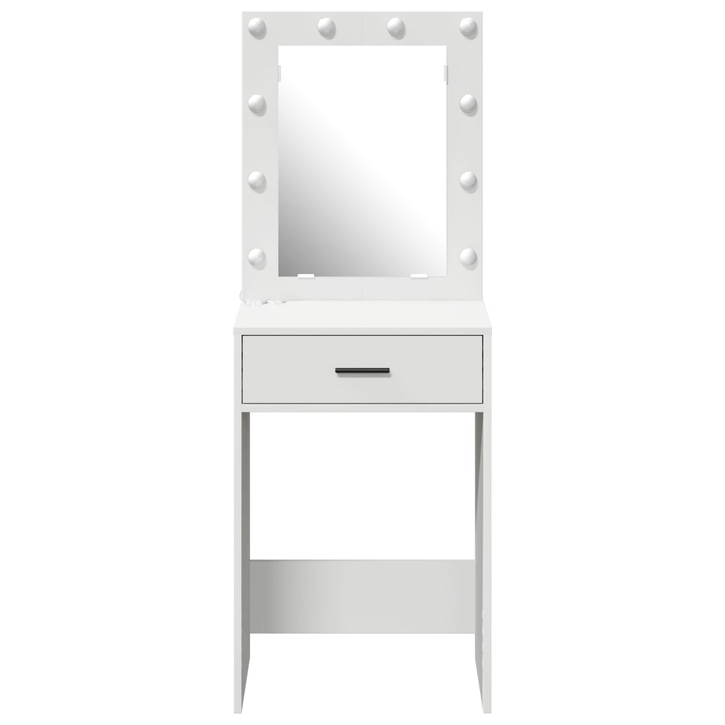 Sminkbord med LED-lampor Vitt 50x41x135 cm