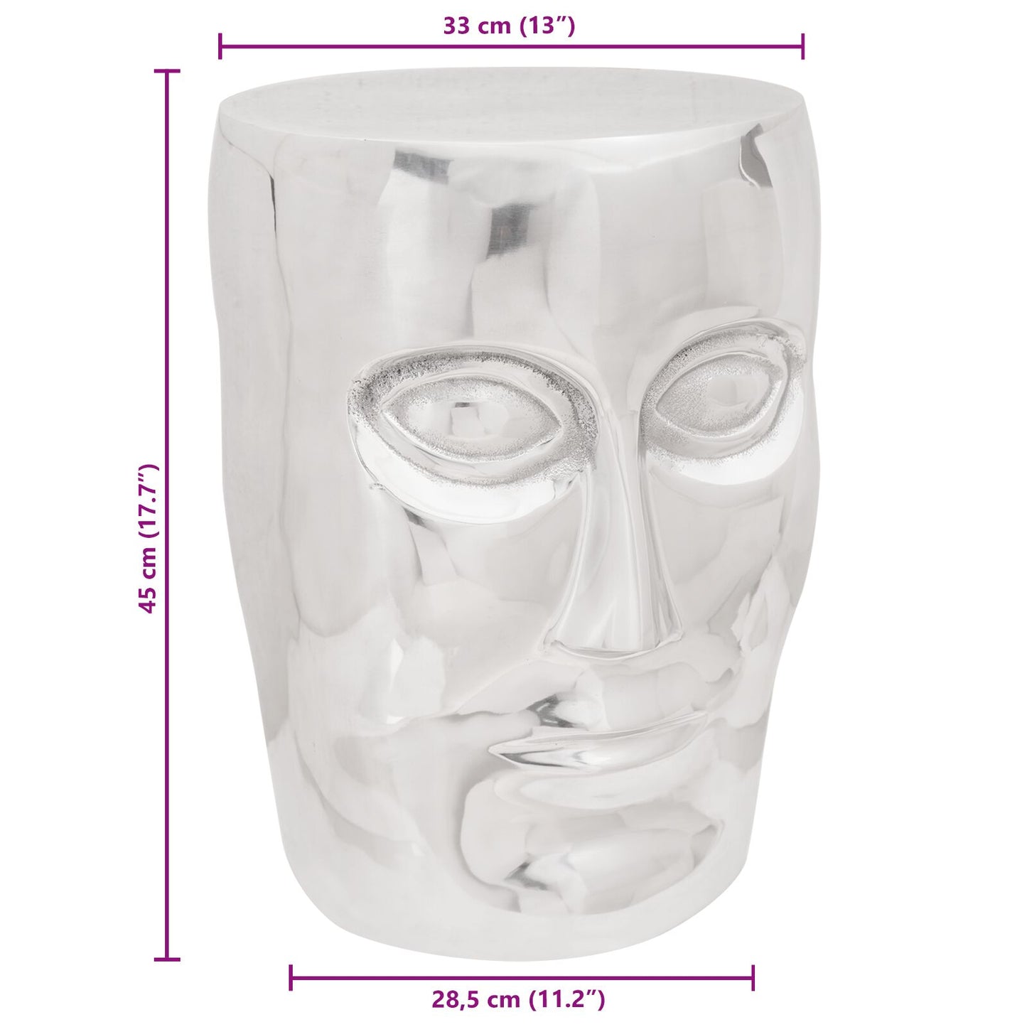Face Stol Silver 33x33x45 cm Aluminium