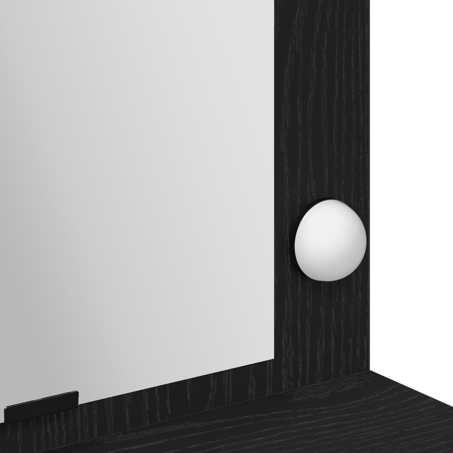 Sminkbord med LED-lampor, Svart Ek, 100x41x135 cm