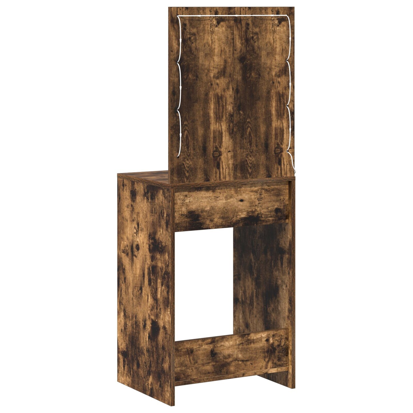 Sminkbord med LED-lampor Rökt ek 50x41x135 cm
