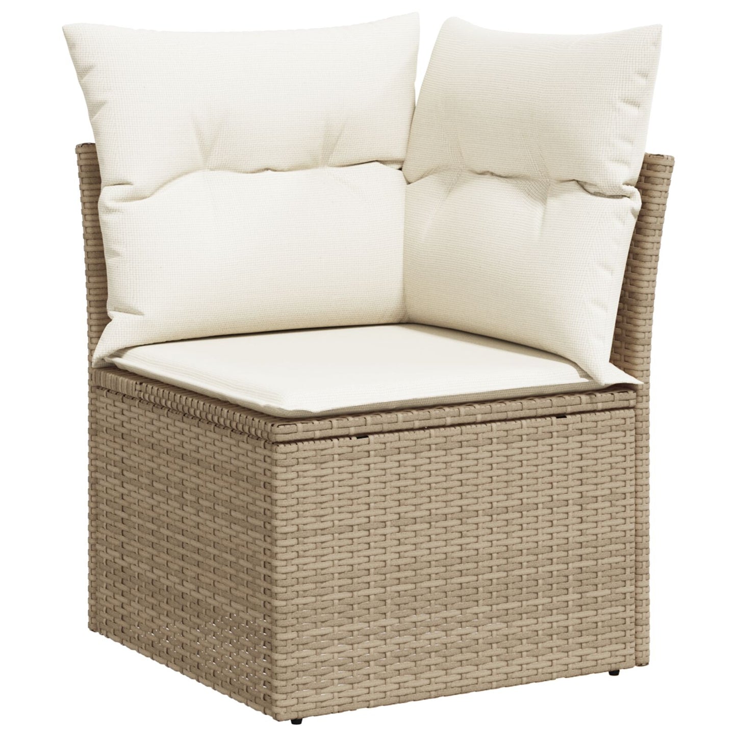 10-delars Trädgårds matsalsgrupp med kuddar Beige Poly Rattan Akacia