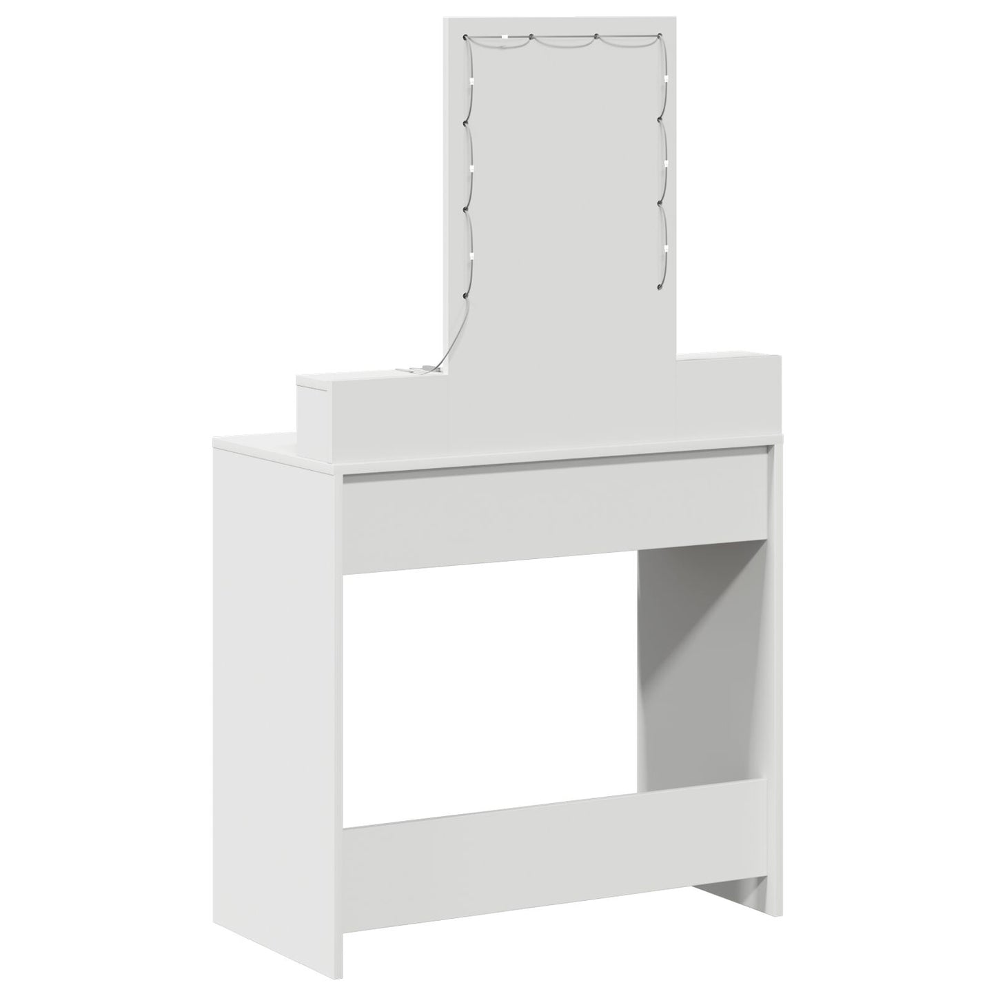 Sminkbord med LED-lampor Vit 79x41x140 cm