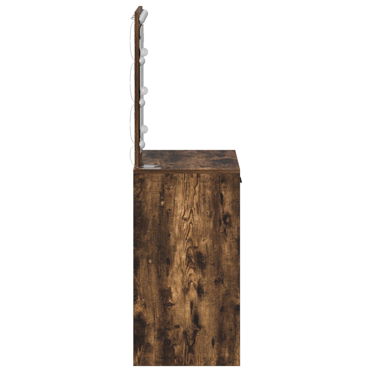 Sminkbord med LED-lampor Rökt ek 50x41x135 cm