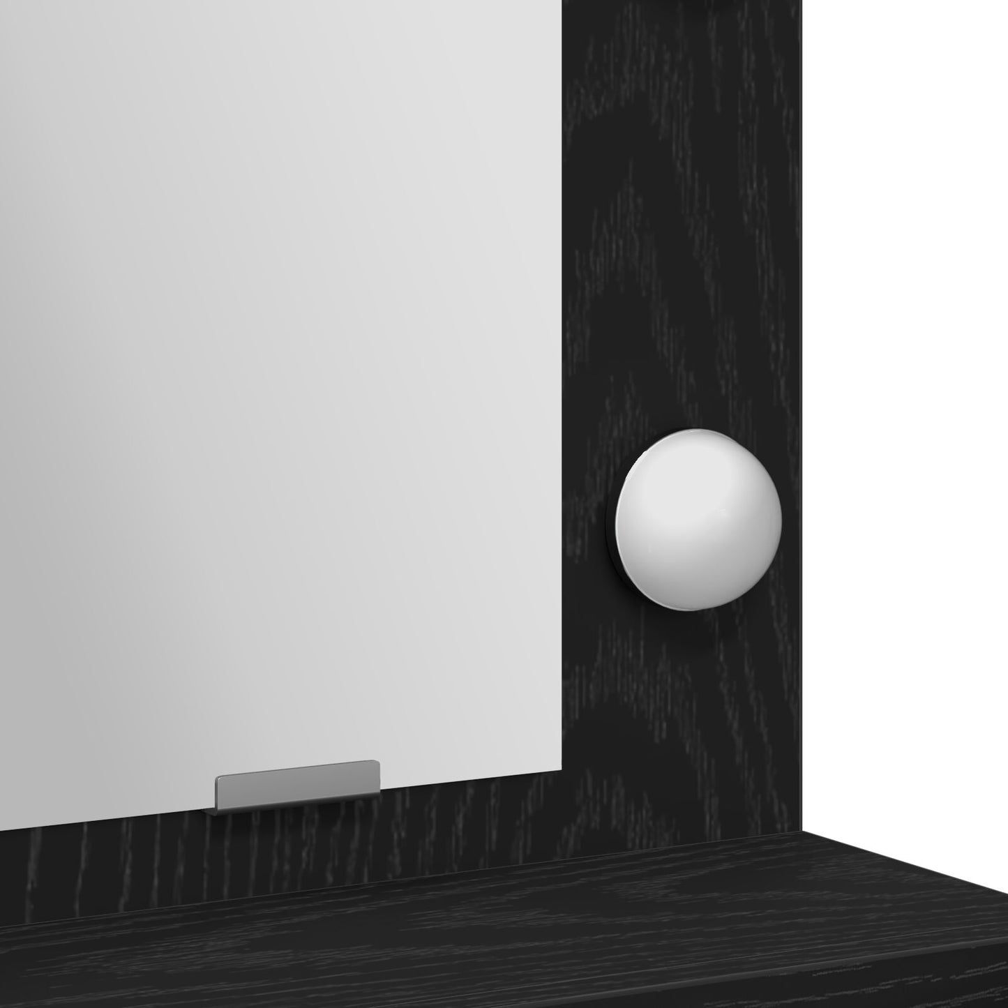 Sminkbord med LED-ljus Svart Ek 79x41x135 cm