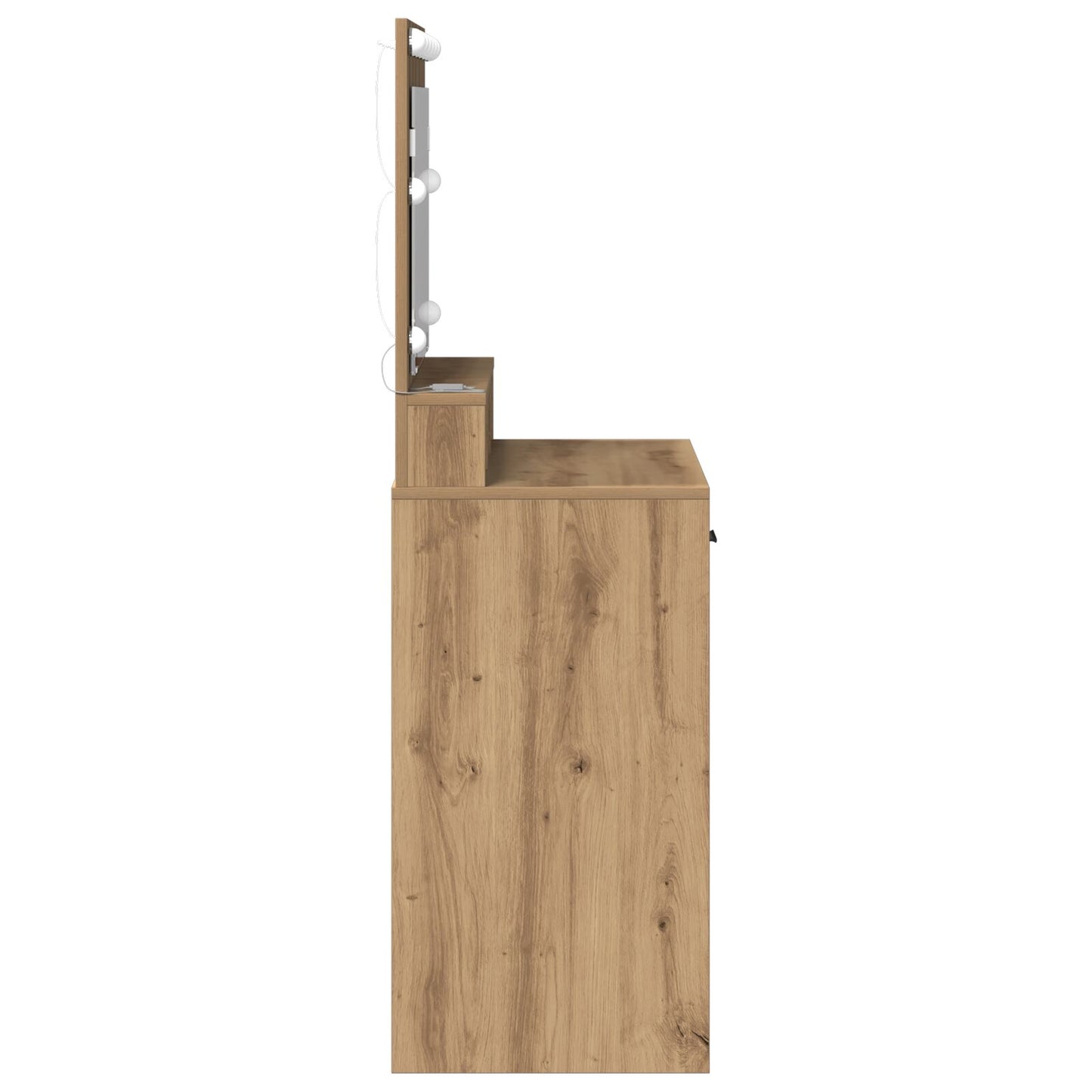 Sminkbord med LED-lampor i Artisan Ek, 79x41x135 cm