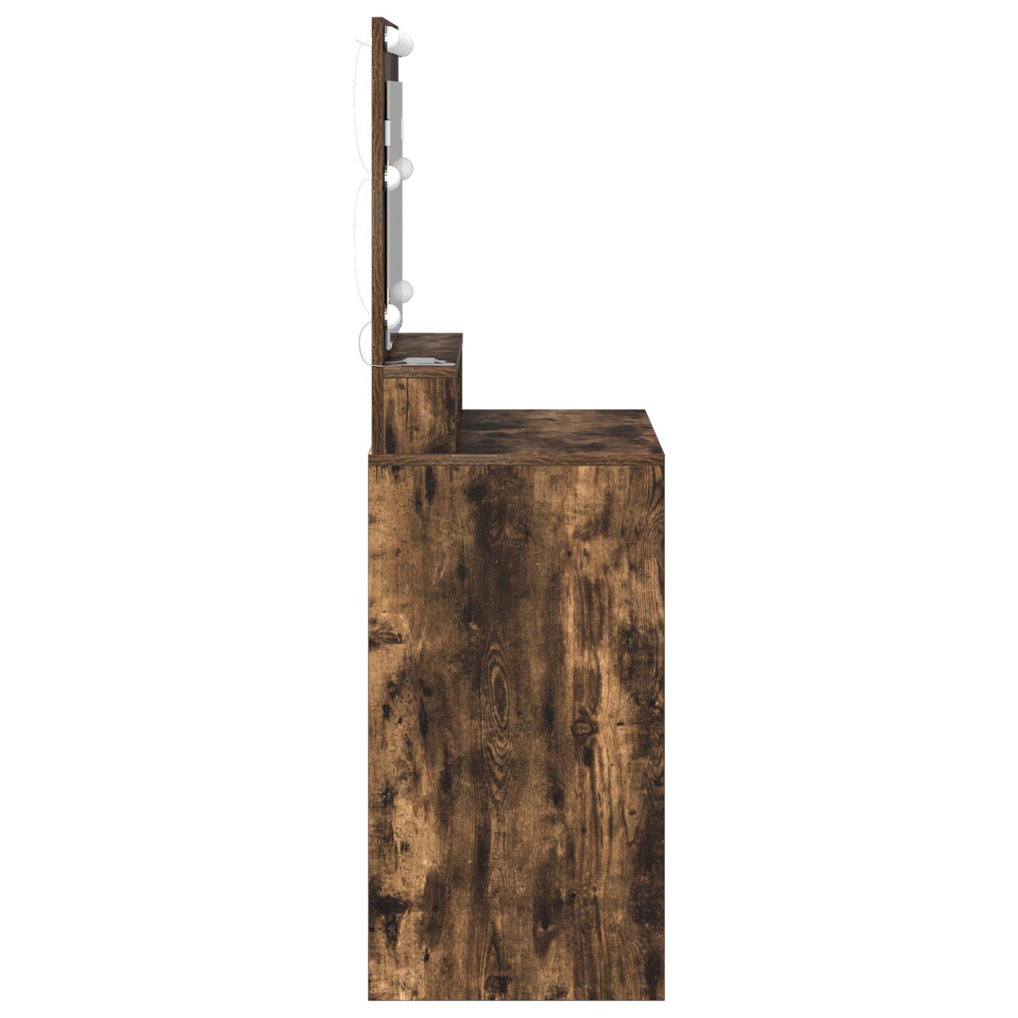 Sminkbord med LED-ljus, Rökt ek, 79x41x135 cm