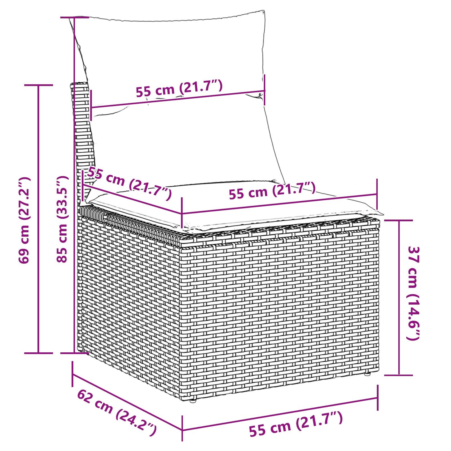 10-delat trädgårdsoffset med kuddar Beige Poly Rattan