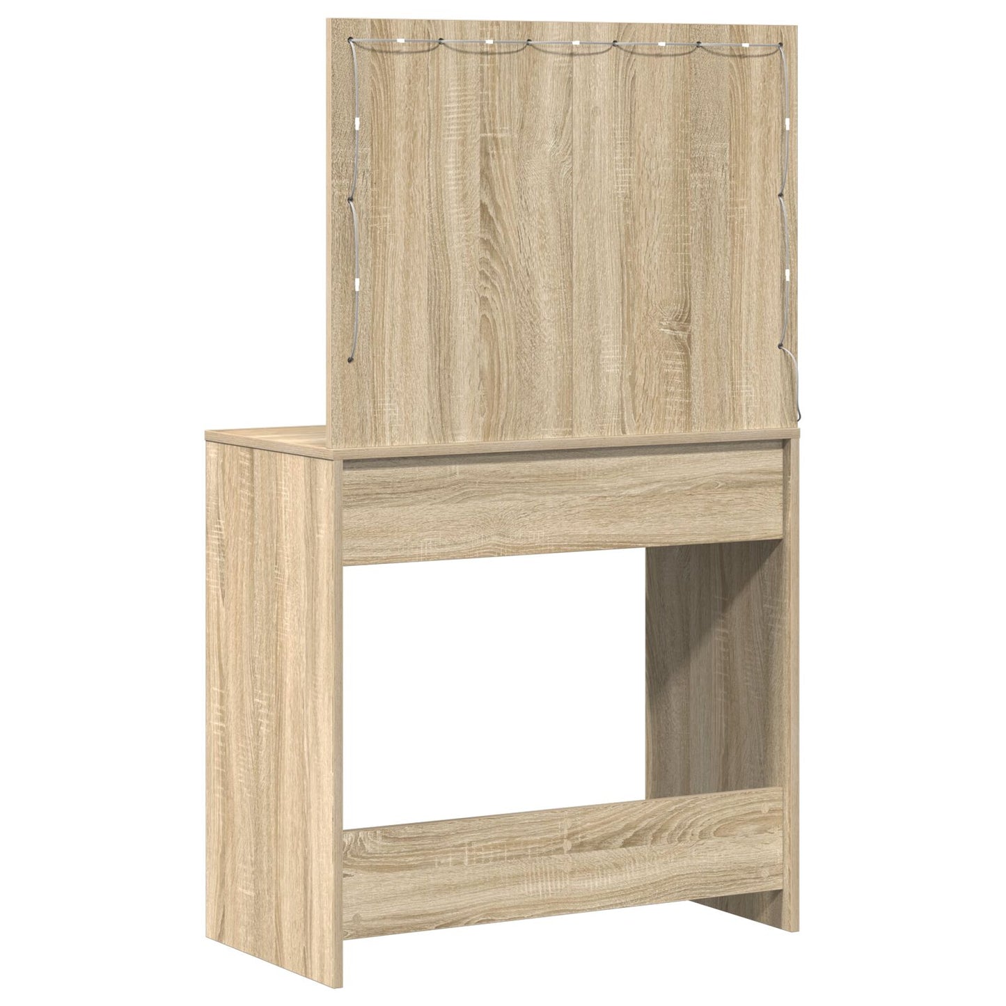Sminkbord med LED-lampor Sonoma-ek 78,5x41x135 cm