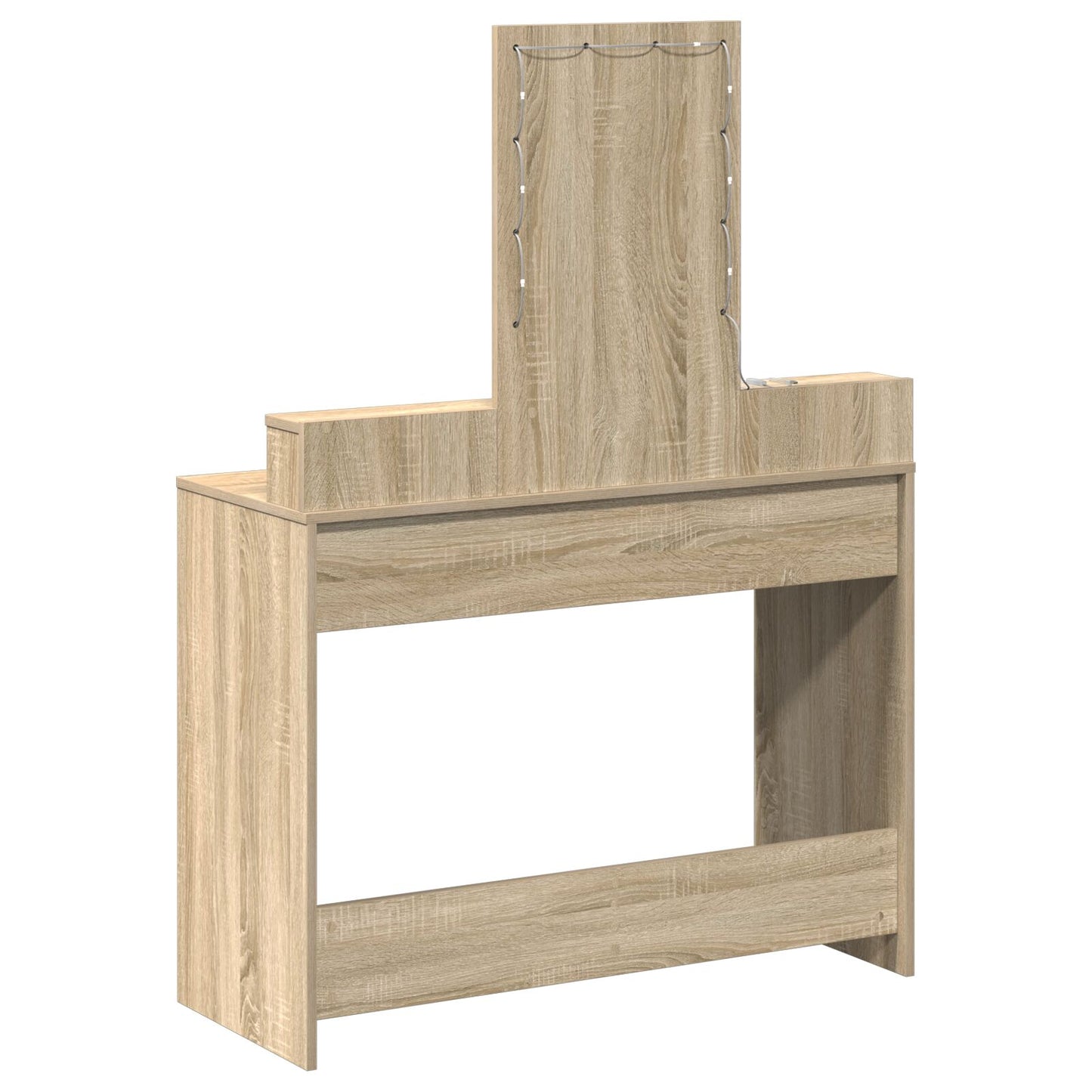 Sminkbord med LED-lampor Sonoma Ek 100x41x140 cm