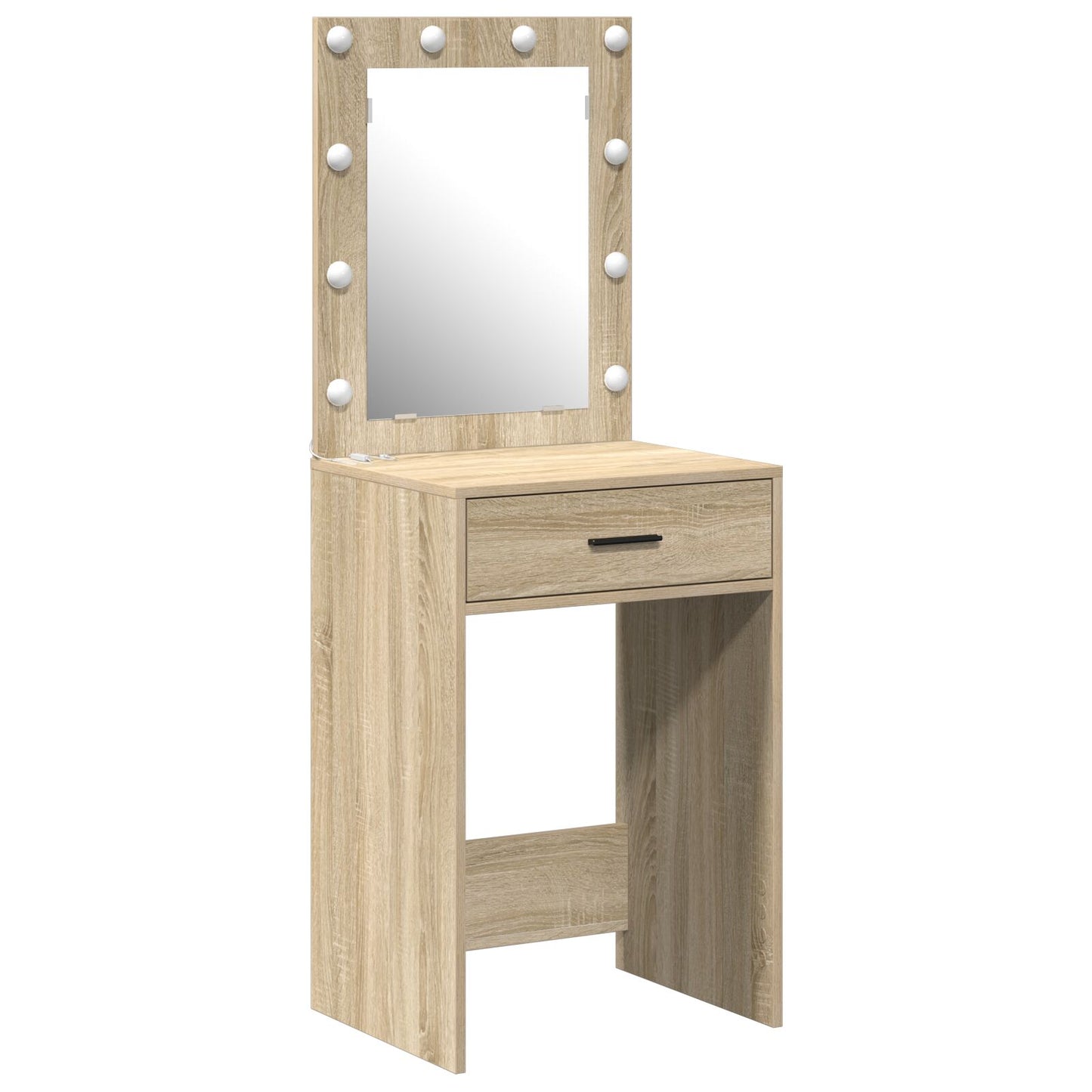 sminkbord med LED-lampor Sonoma ek 50x41x135 cm