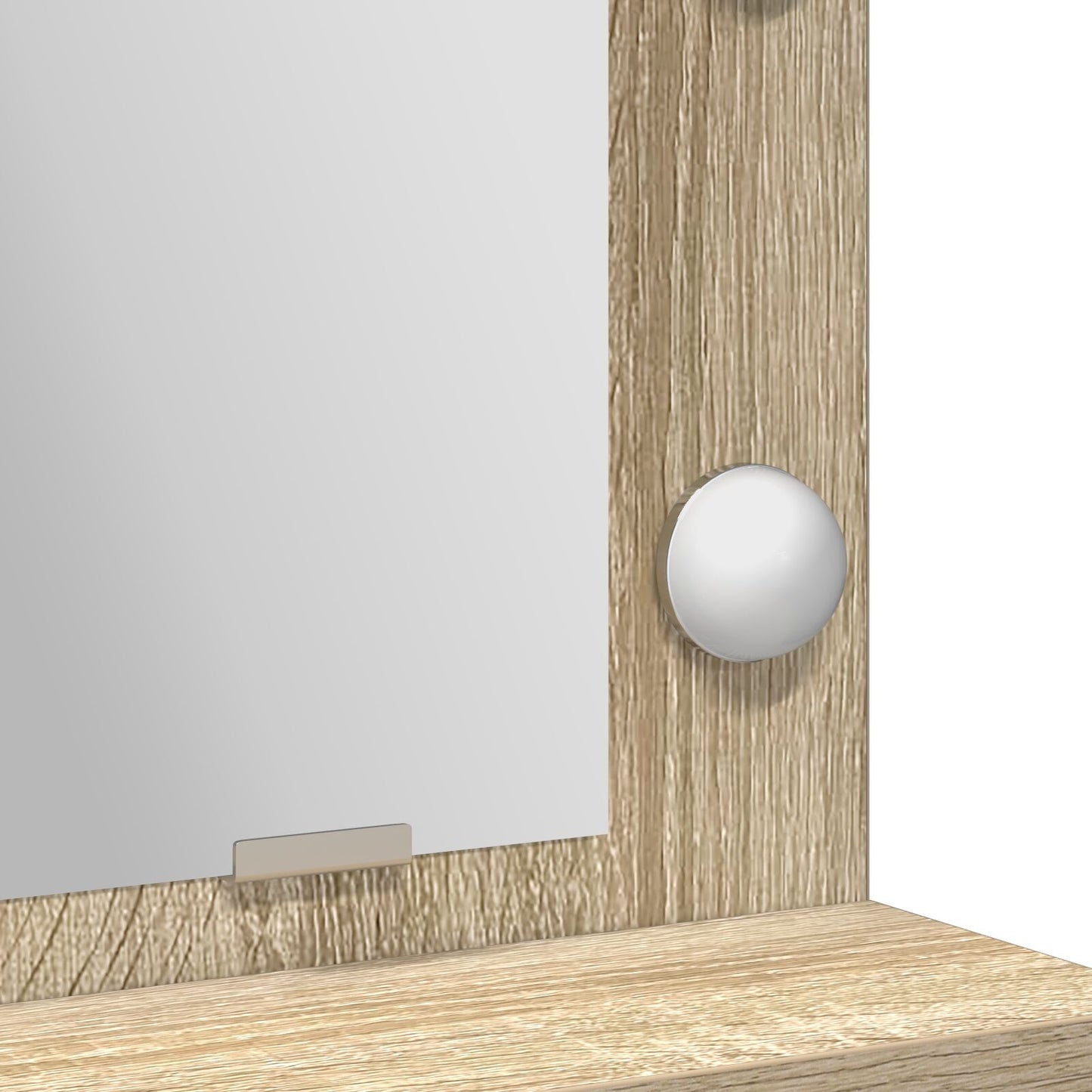 Sminkbord med LED-ljus Sonoma Ek 79x41x135 cm