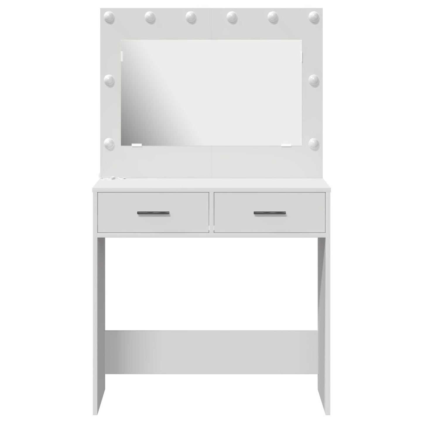 Sminkbord med LED-lampor Vit 78,5x41x135 cm