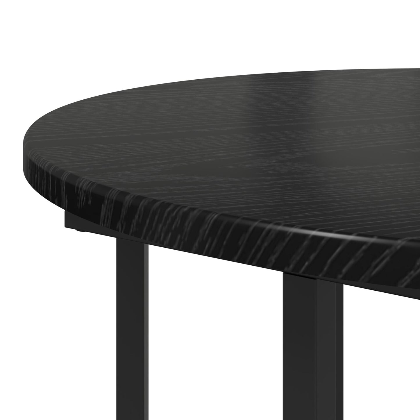 Sidobord 2 st Svart Ek Ingenjörsträ och Metall