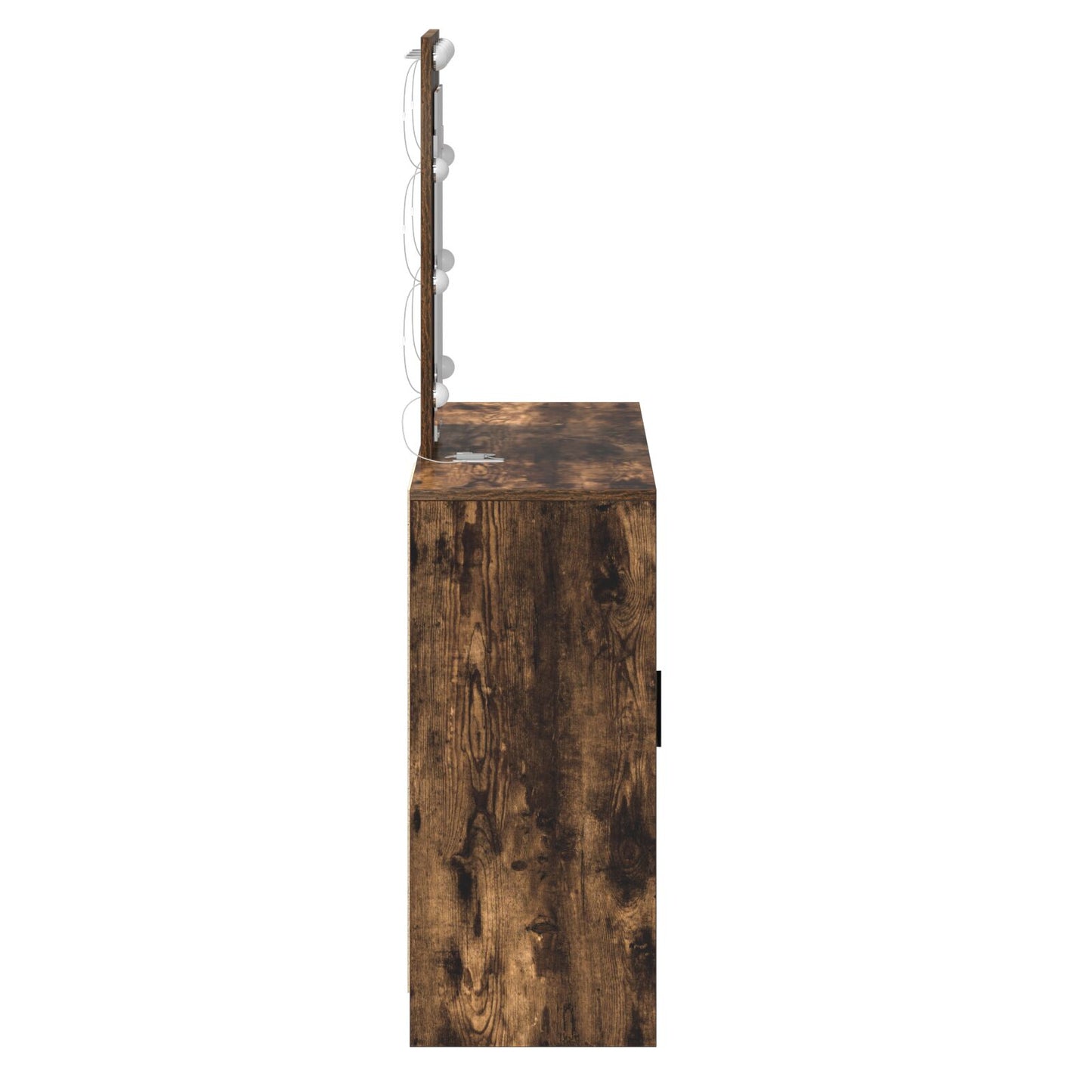Sminkbord med LED-lampor Rökt Ek 102x33x135 cm