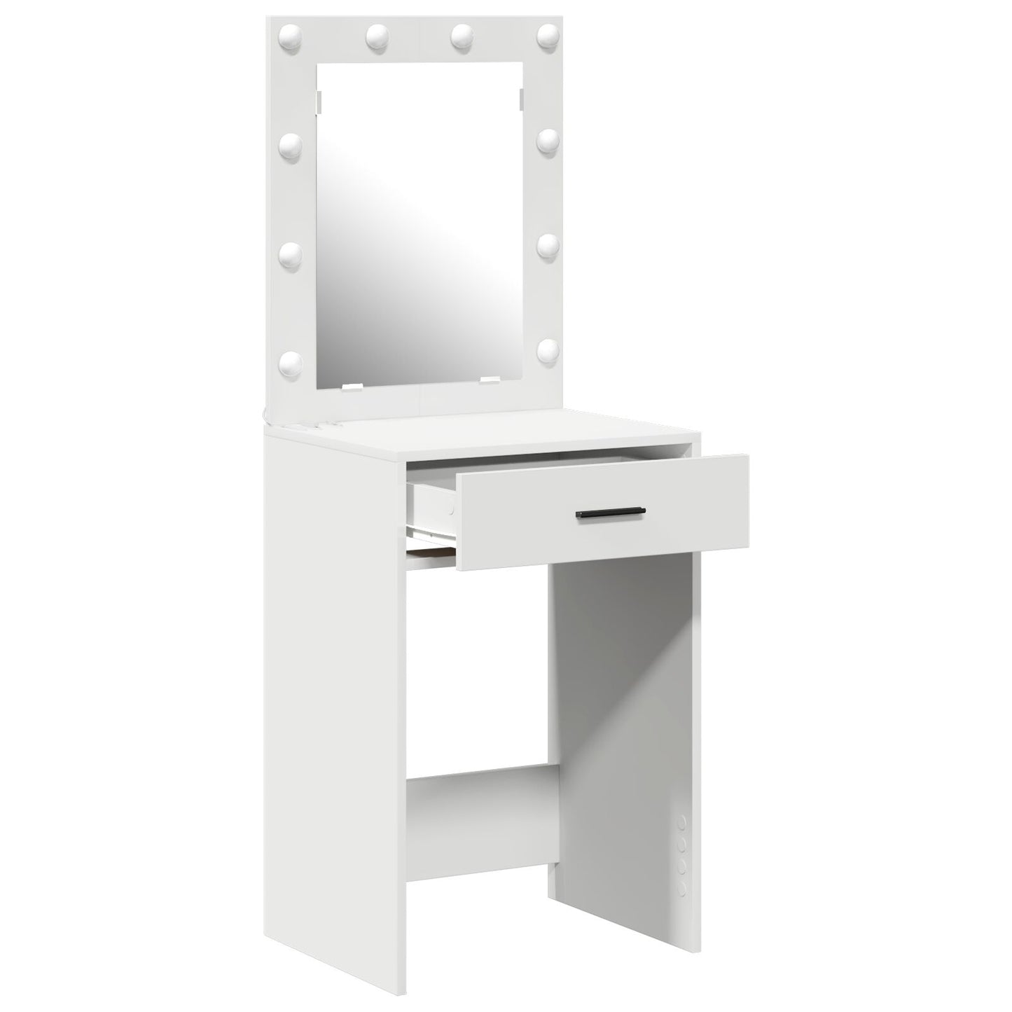 Sminkbord med LED-lampor Vitt 50x41x135 cm