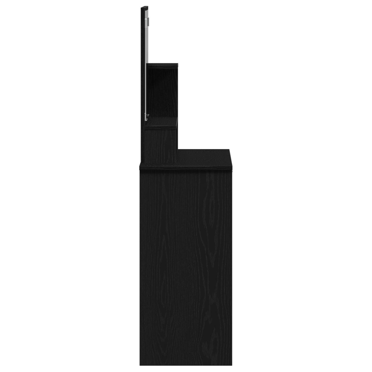 Svart Ek Sminkbord med Spegel - 86,5 x 35 x 136 cm