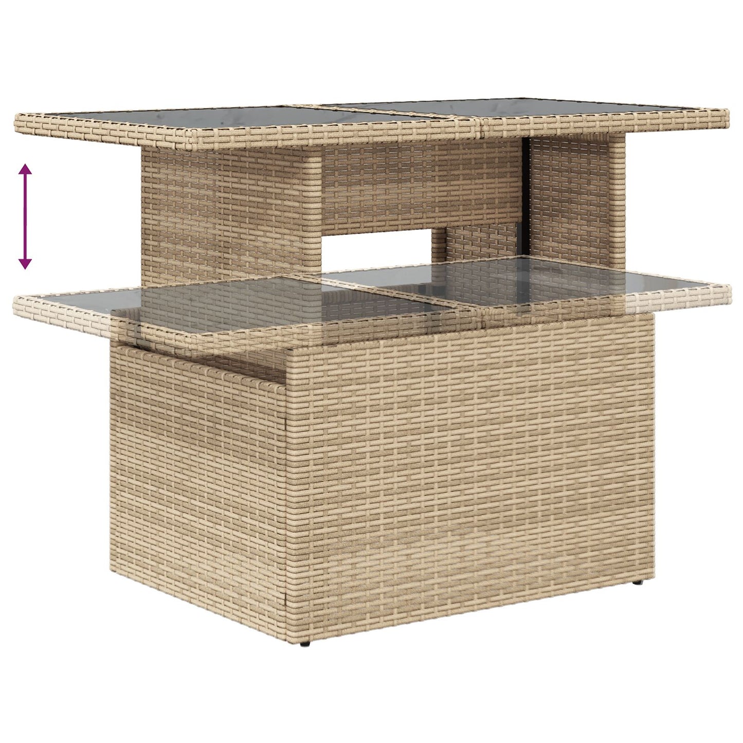 11 Delar Trädgårdsoffset med Kuddar Beige Poly Rattan