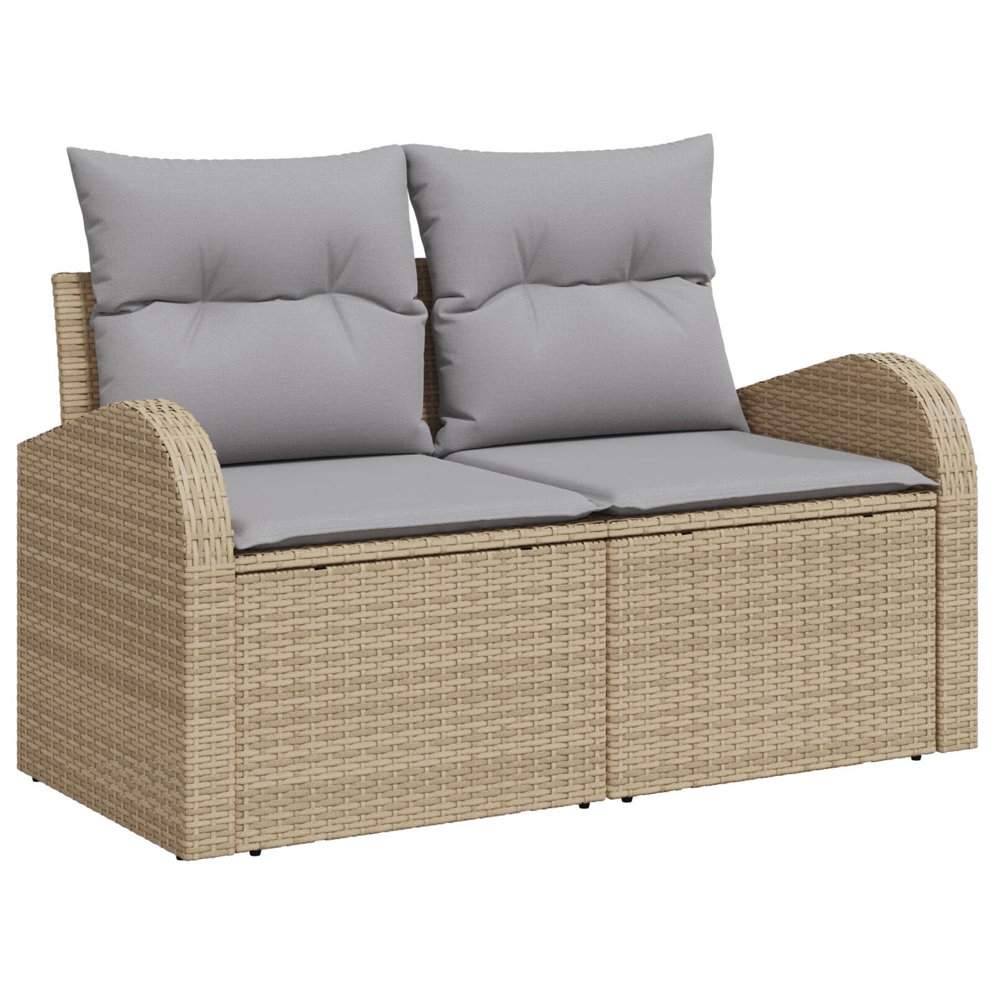 11-delars Trädgårdsoff set med kuddar Beige Poly Rattan