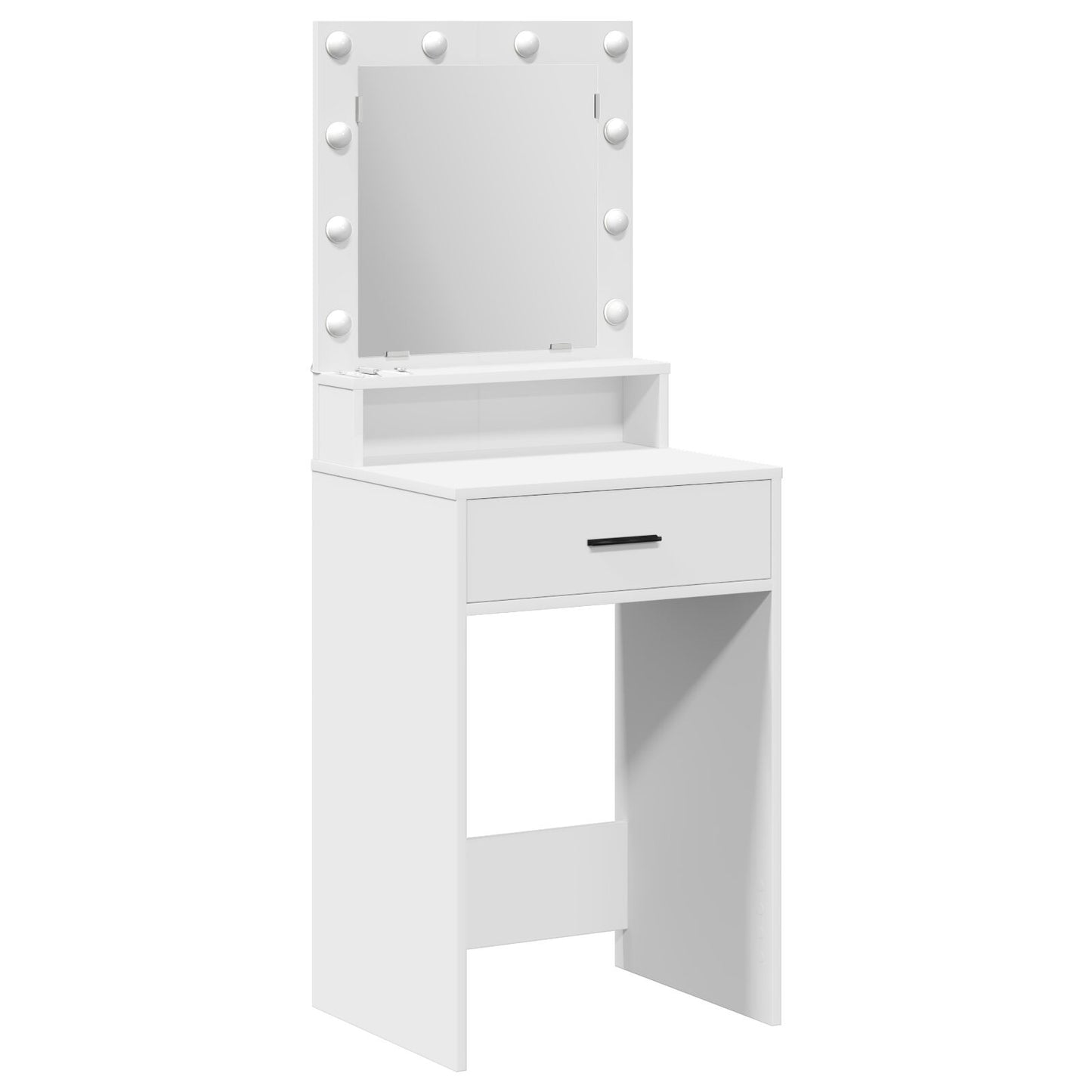 Sminkbord med LED-lampor Vit 50x41x135 cm