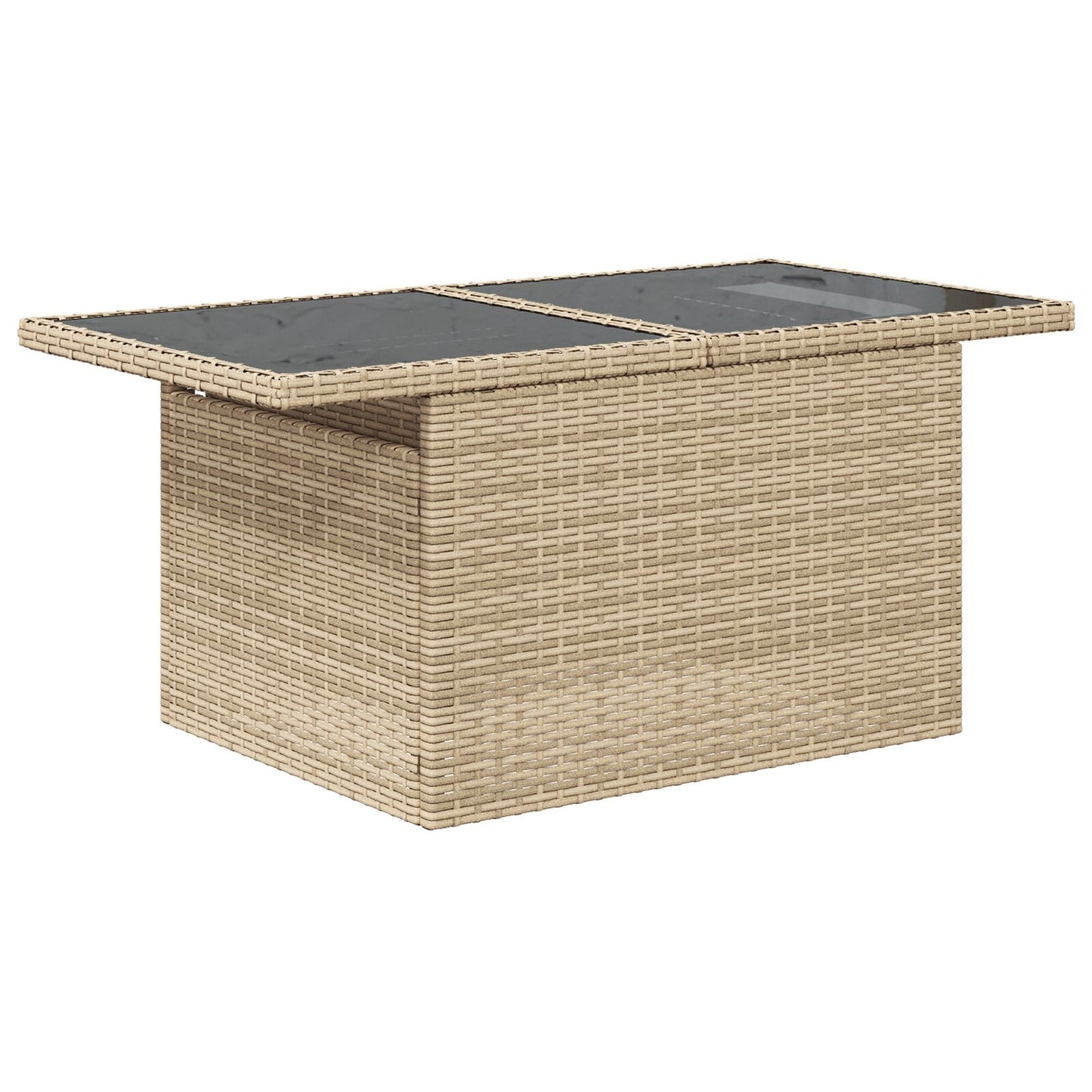 10-delars Trädgårdsoffagrupp med kuddar Beige Poly Rattan
