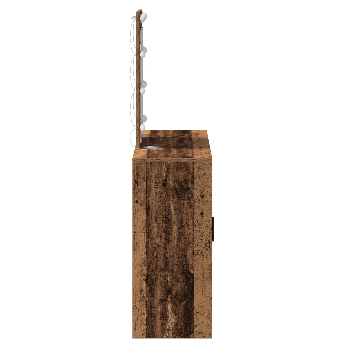 Sminkbord med LED-lampor Gamla Trä 102x33x135 cm