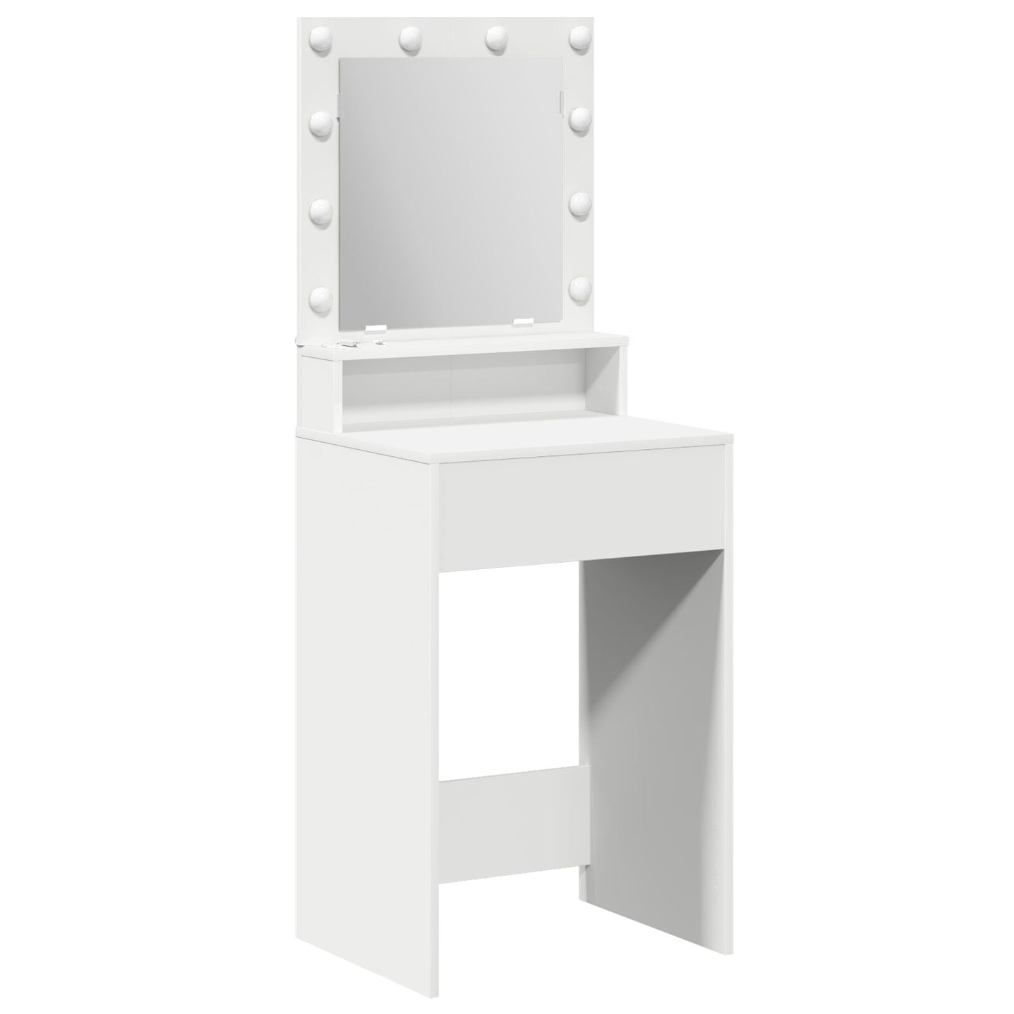 Sminkbord med LED-lampor Vit 50x41x135 cm