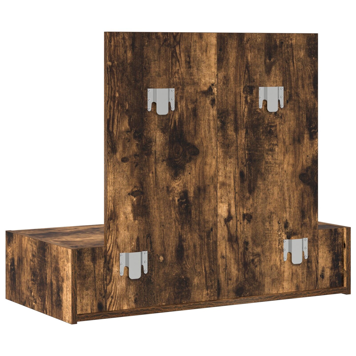 Väggmonterat Sminkbord Rökt Ek 83x40x70 cm
