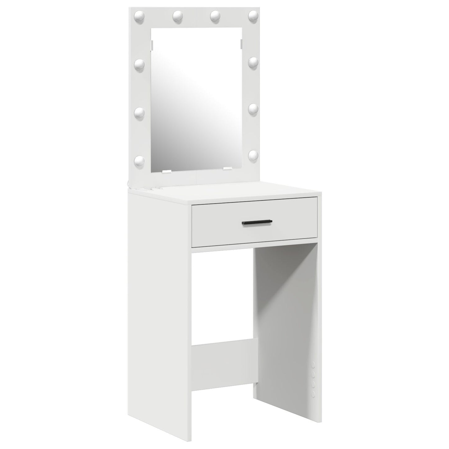 Sminkbord med LED-lampor Vitt 50x41x135 cm
