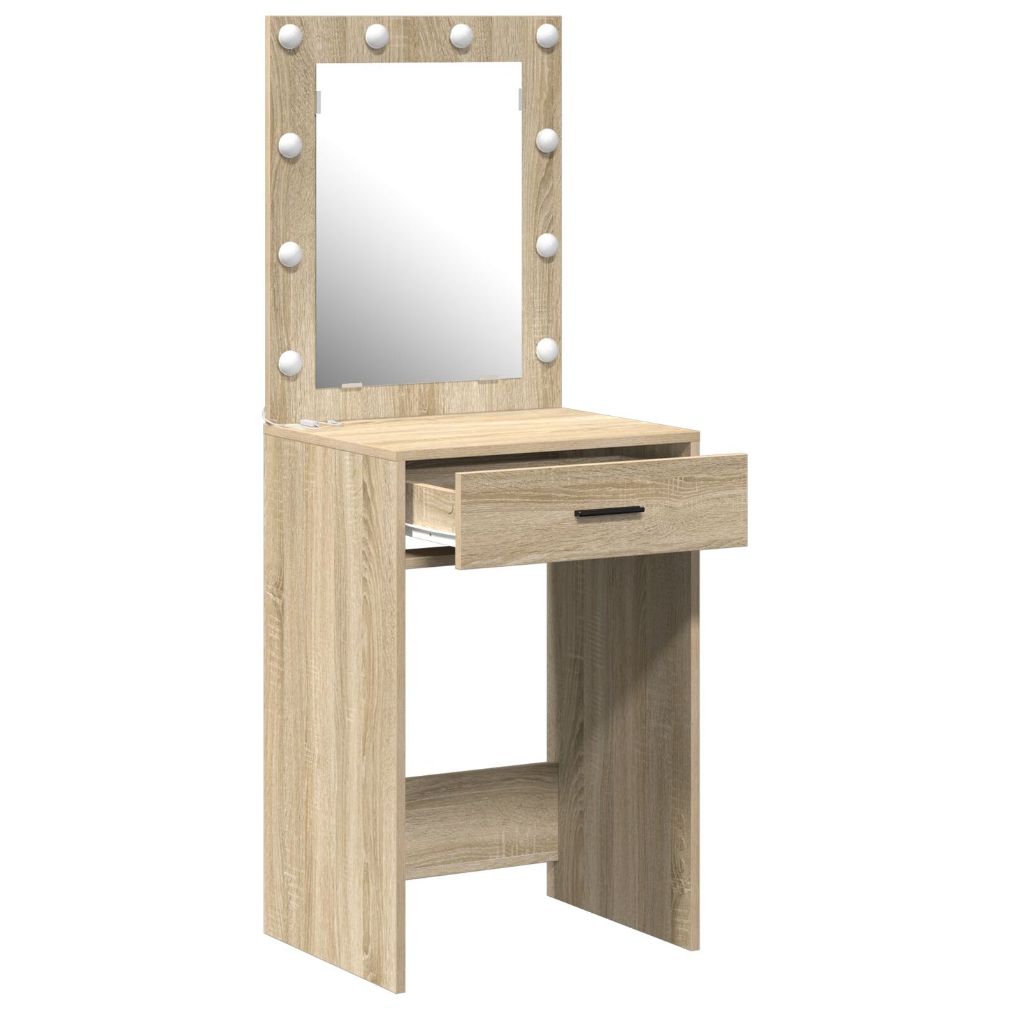 sminkbord med LED-lampor Sonoma ek 50x41x135 cm