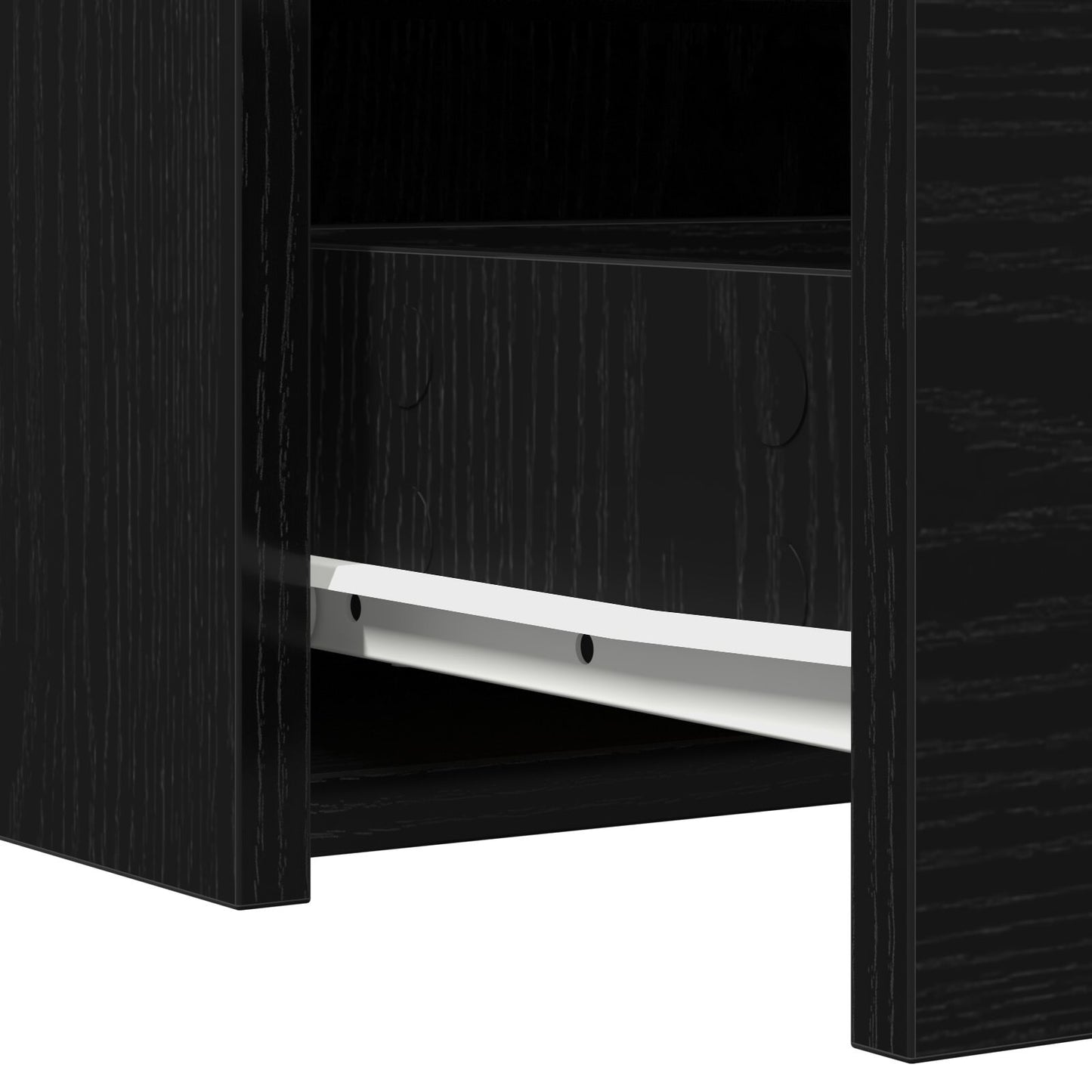 Väggmonterat Sminkbord med LED-lampor - Svart Ek