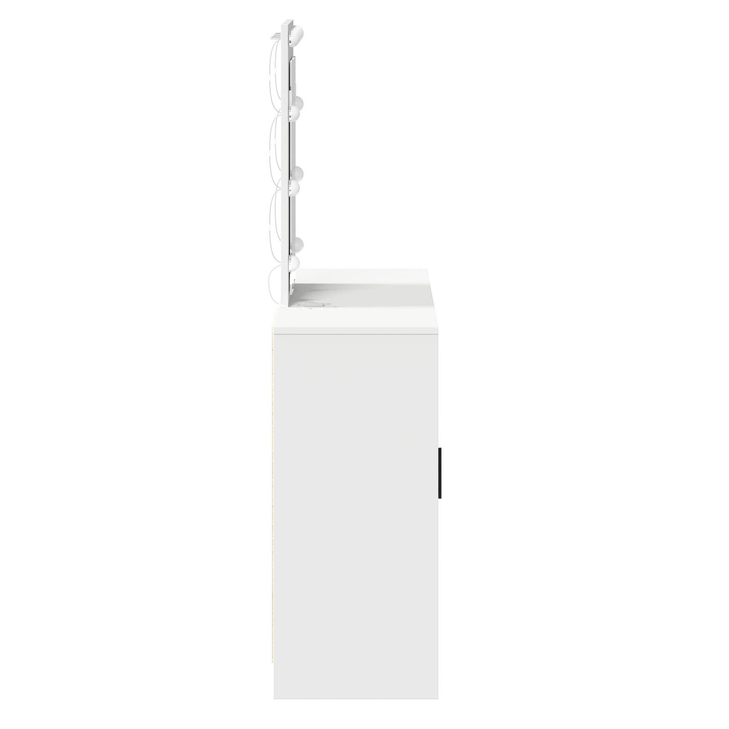Sminkbord med LED-lampor Vitt 102x33x135 cm