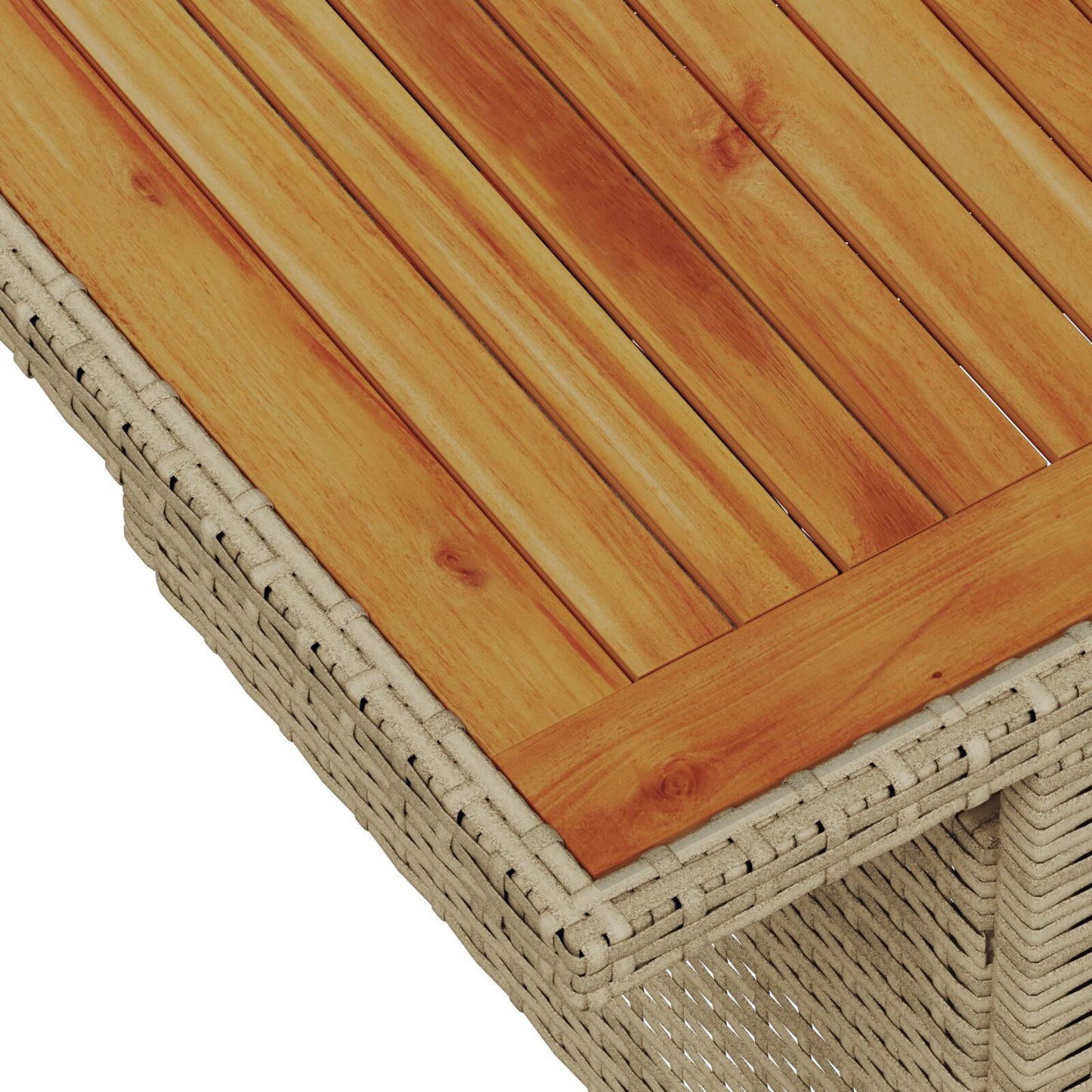 11 Delar Trädgårds Matsalsset med Kuddar Beige Poly Rattan Akacia