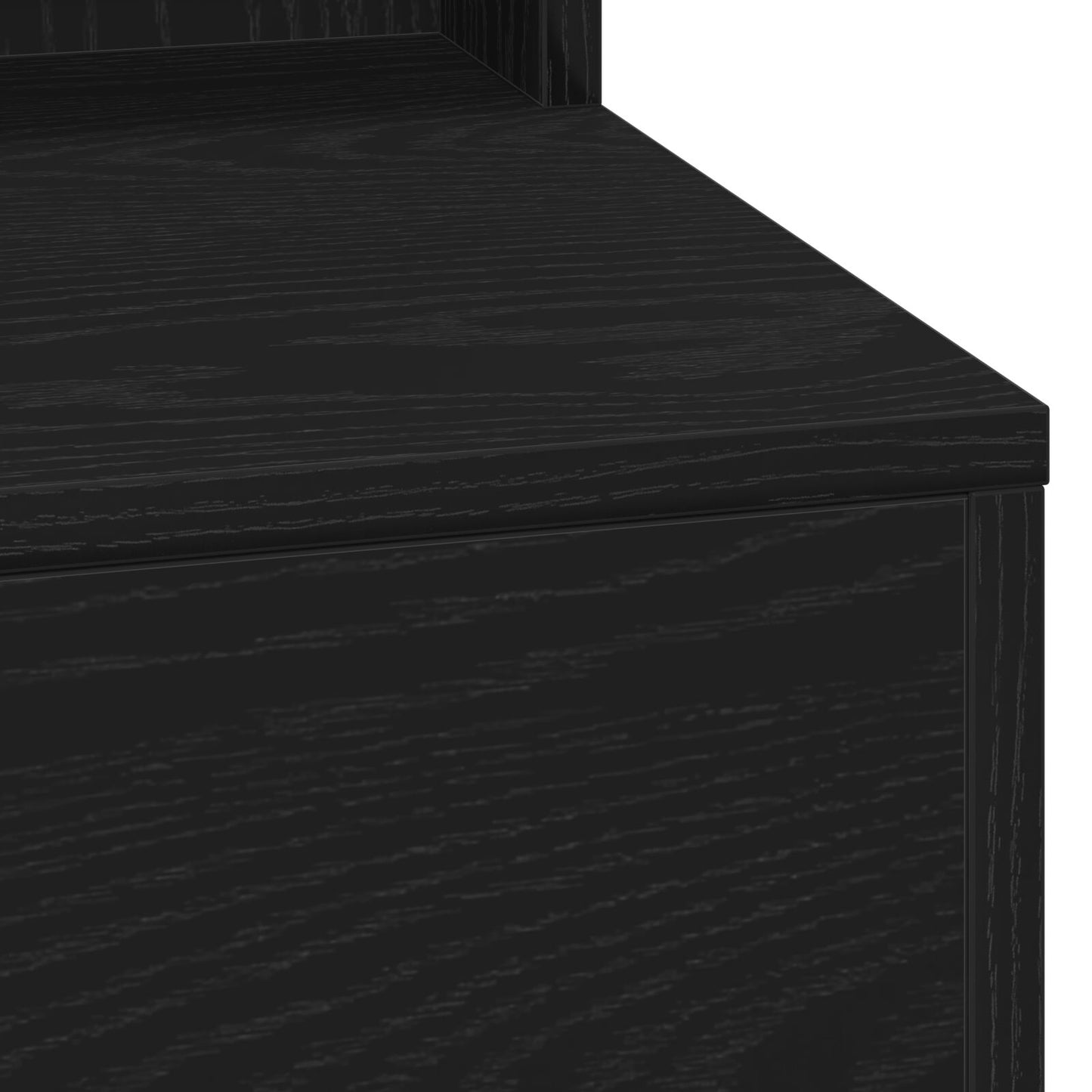 Sminkbord med LED-lampor, Svart Ek, 100x41x135 cm