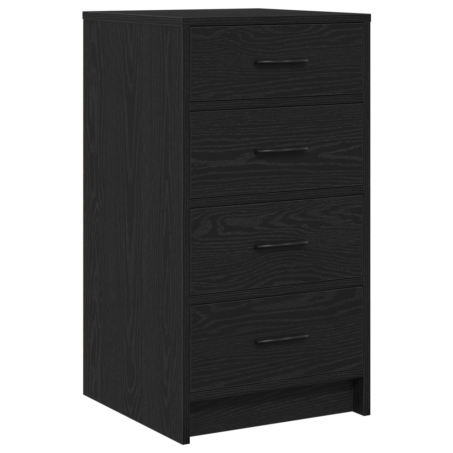 3-delars sminkbord med LED svart laminat