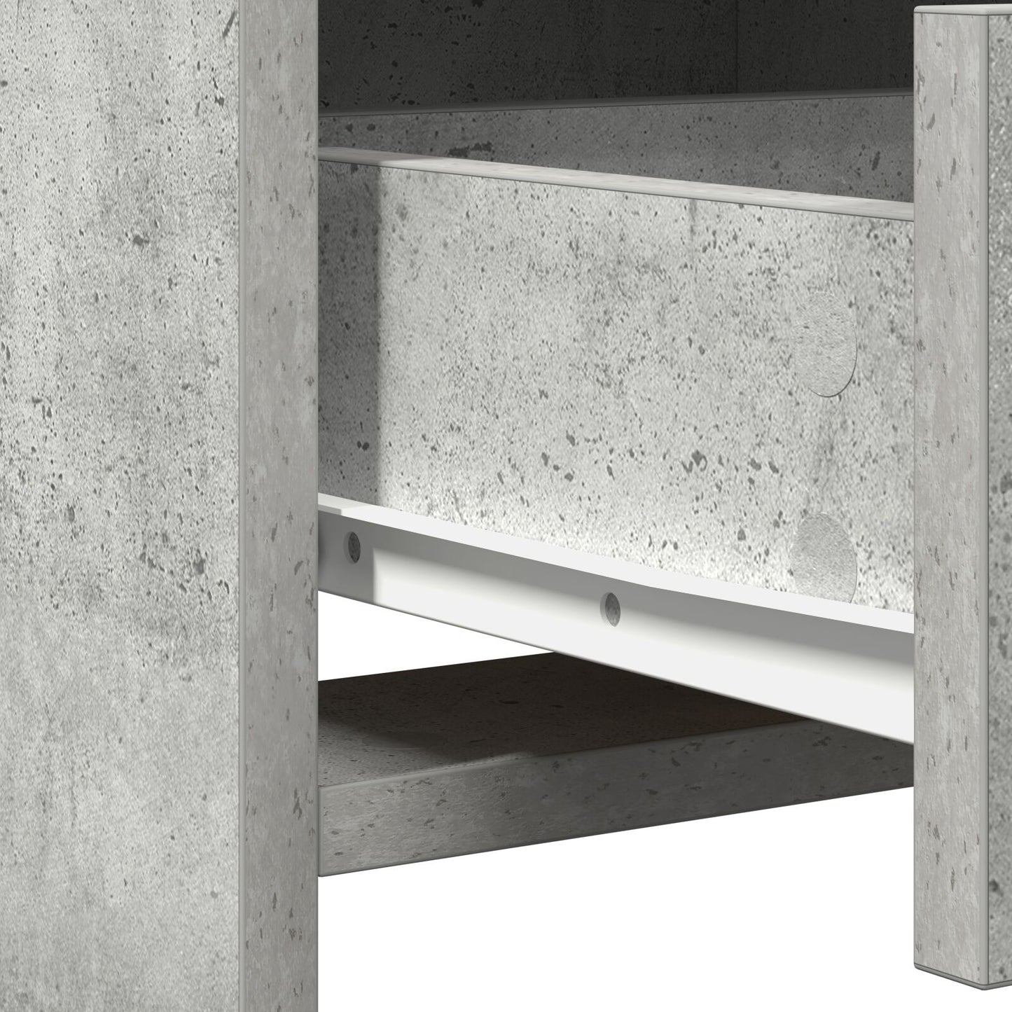 3-delars Sminkbord Set Betonggrå Konstruerat trä