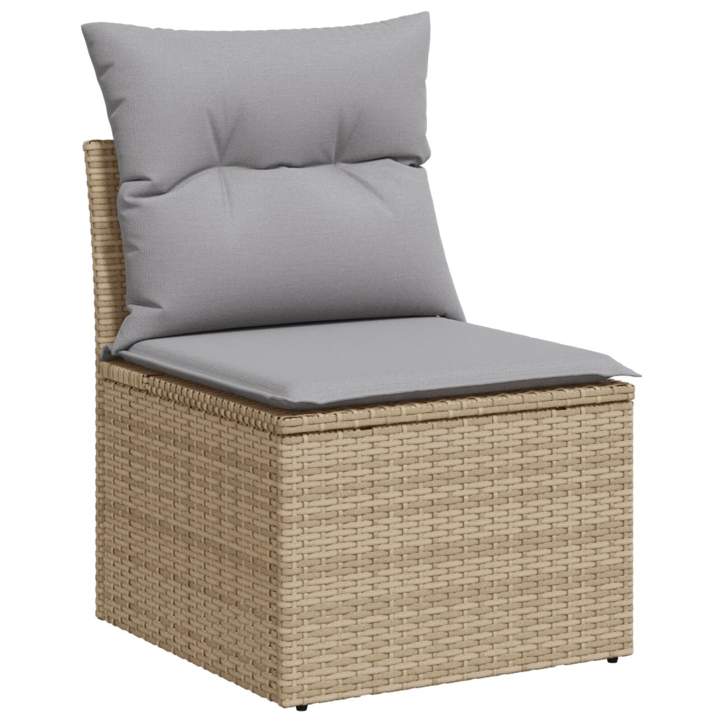 10-delars trädgårdsoffagrupp med kuddar beige poly rotting