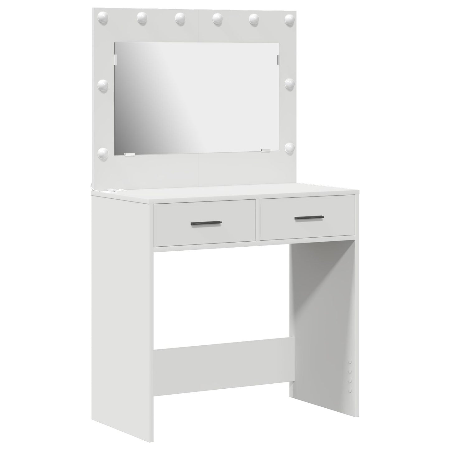Sminkbord med LED-lampor Vit 78,5x41x135 cm