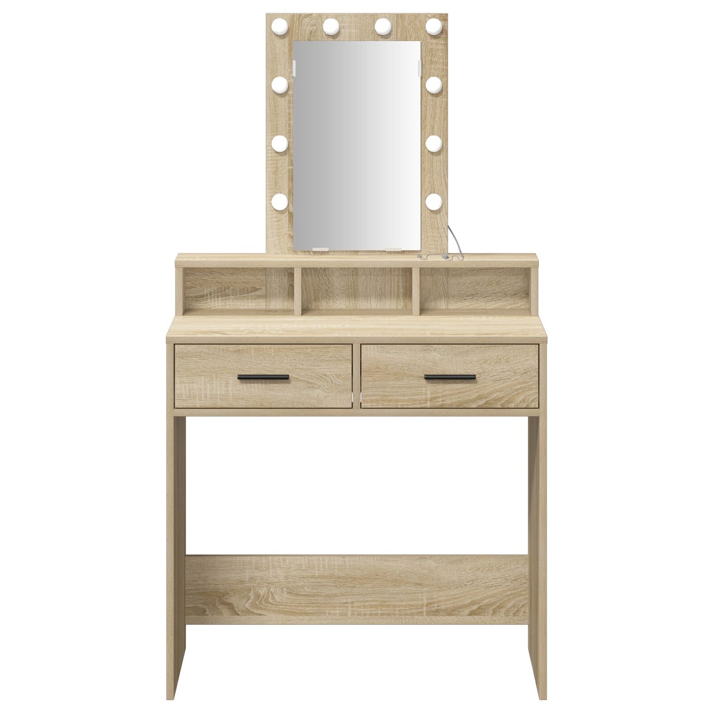 Sminkbord med LED-lampor Sonoma Eklik 79x41x140 cm