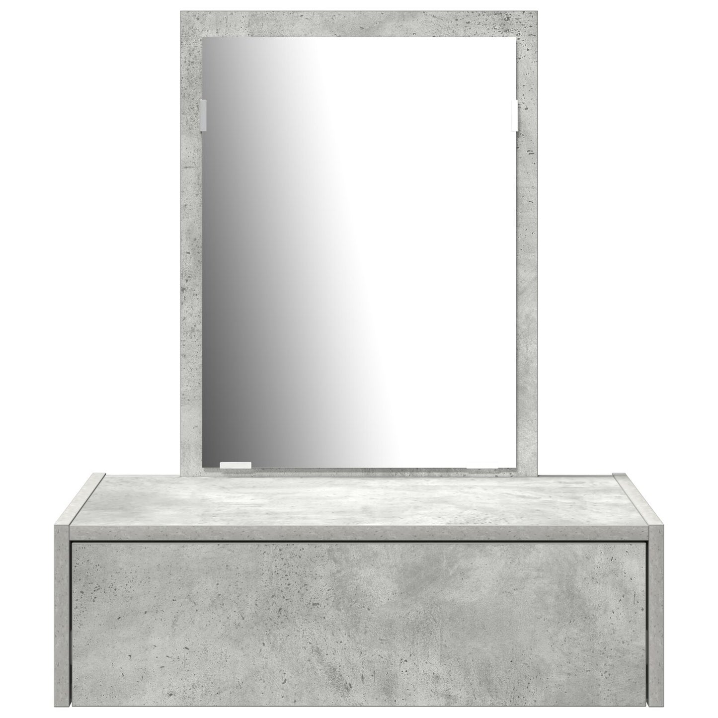 Väggmonterat sminkbord Betonggrå 60x40x70 cm