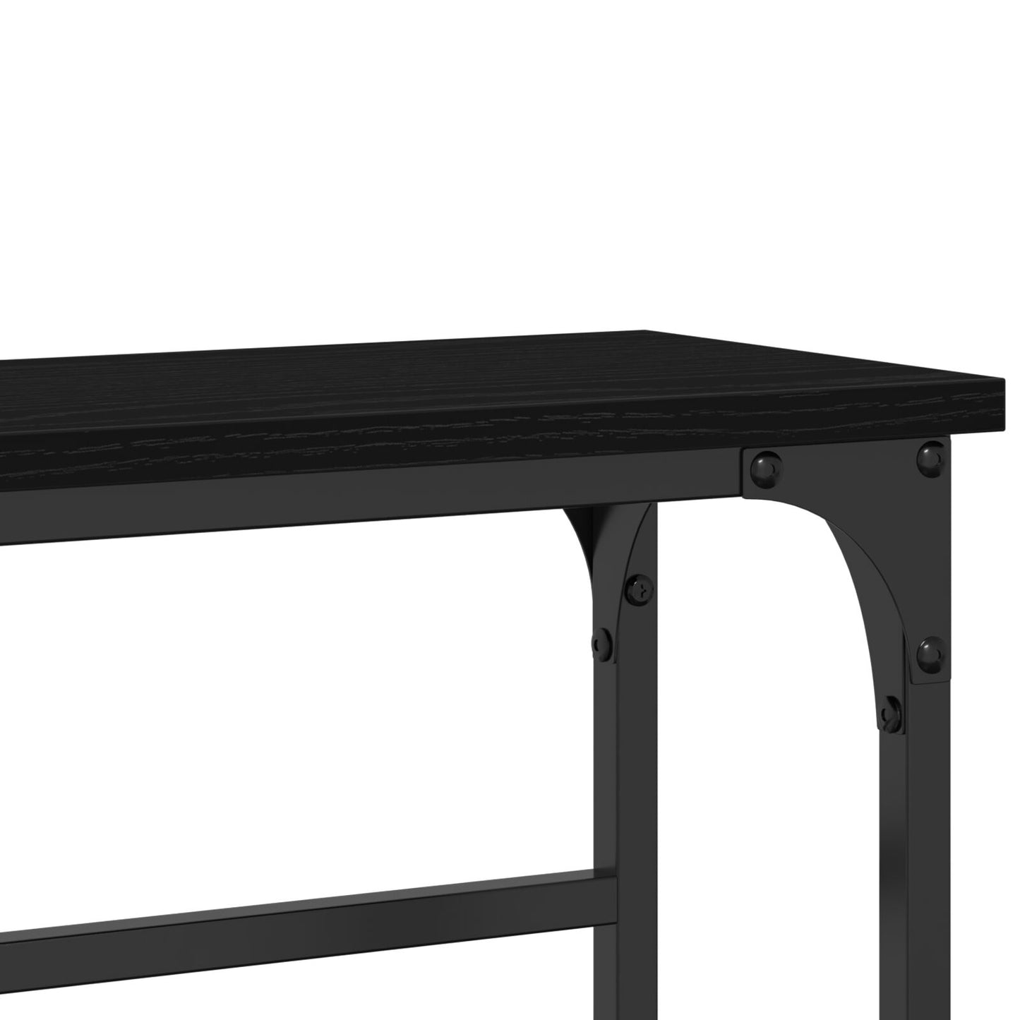 Konsolbord Svart ek Järnram, MDF-top Kompakt Hållbar Sidobord