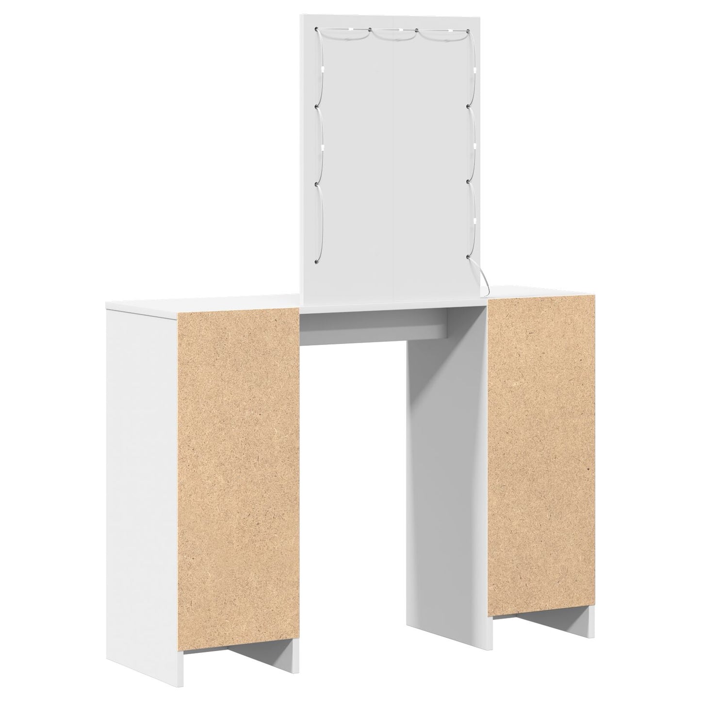 Sminkbord med LED-lampor Vitt 102x33x135 cm