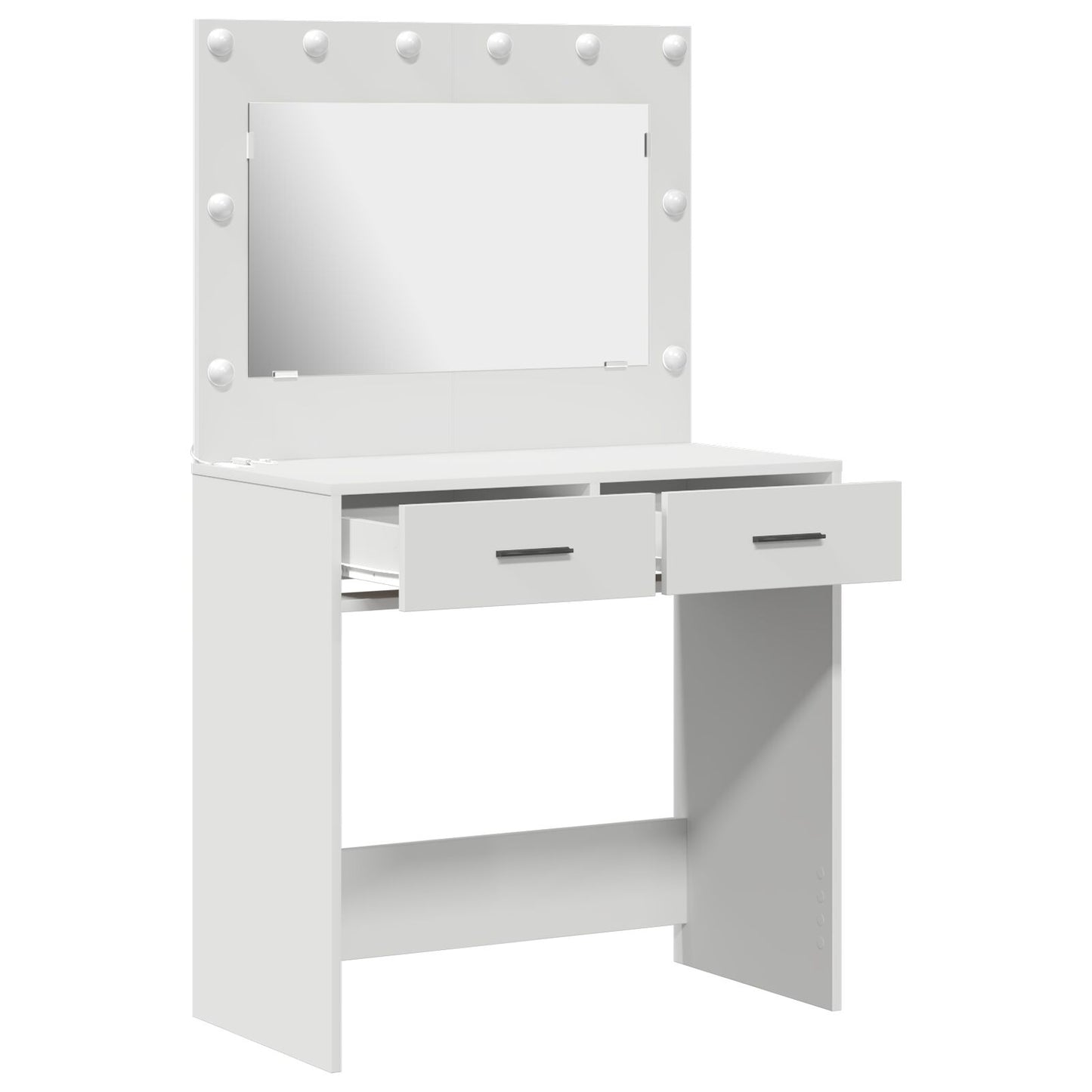 Sminkbord med LED-lampor Vit 78,5x41x135 cm