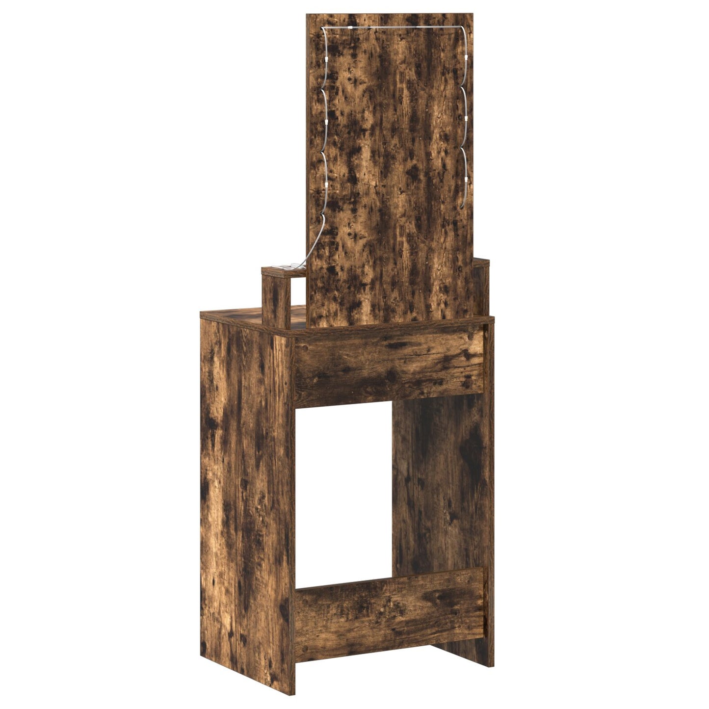 Sminkbord med LED-lampor Rökt Ek 50x41x140 cm