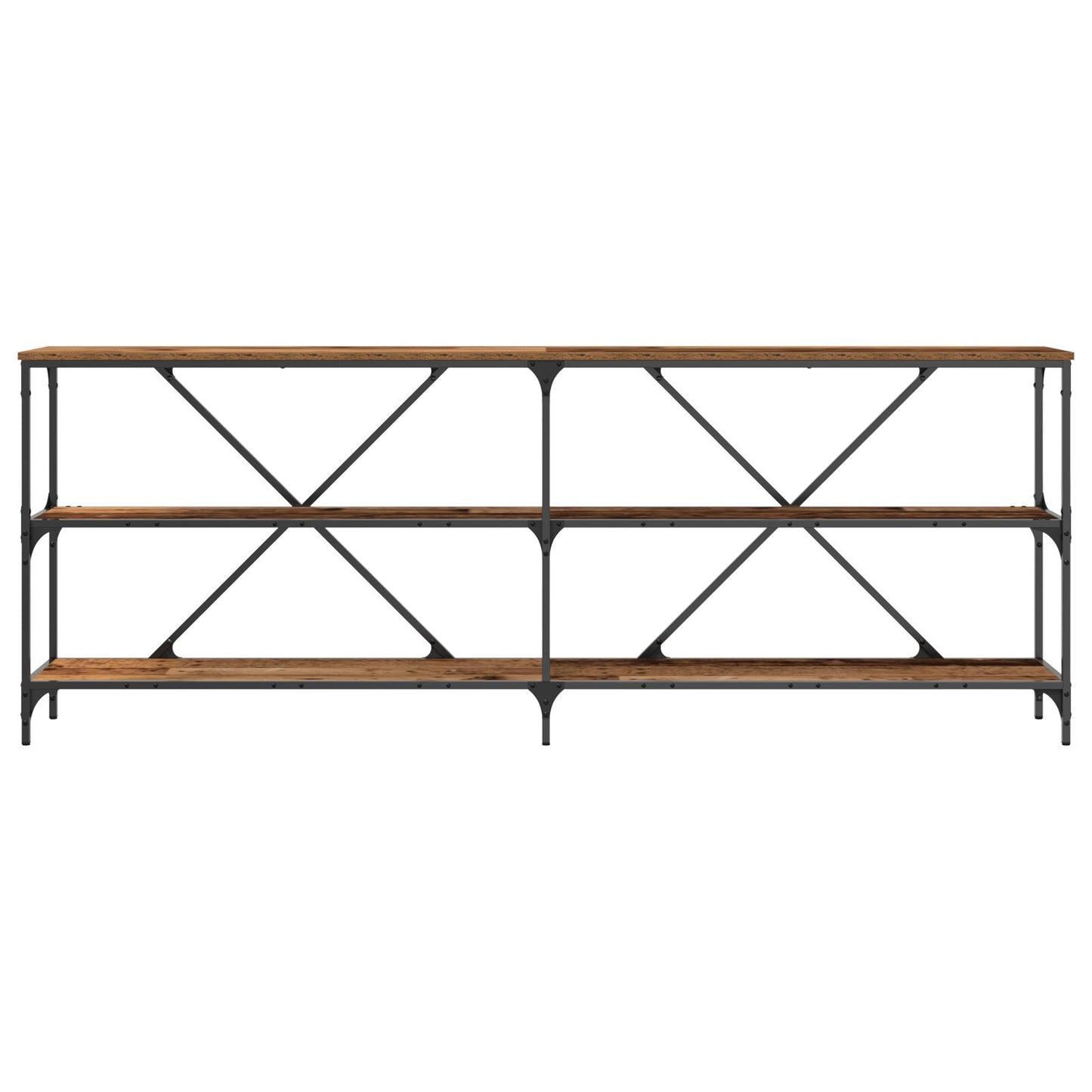 Konsolbord Gamla Trä 200x30x75 cm Ingenjörsträ och Stål