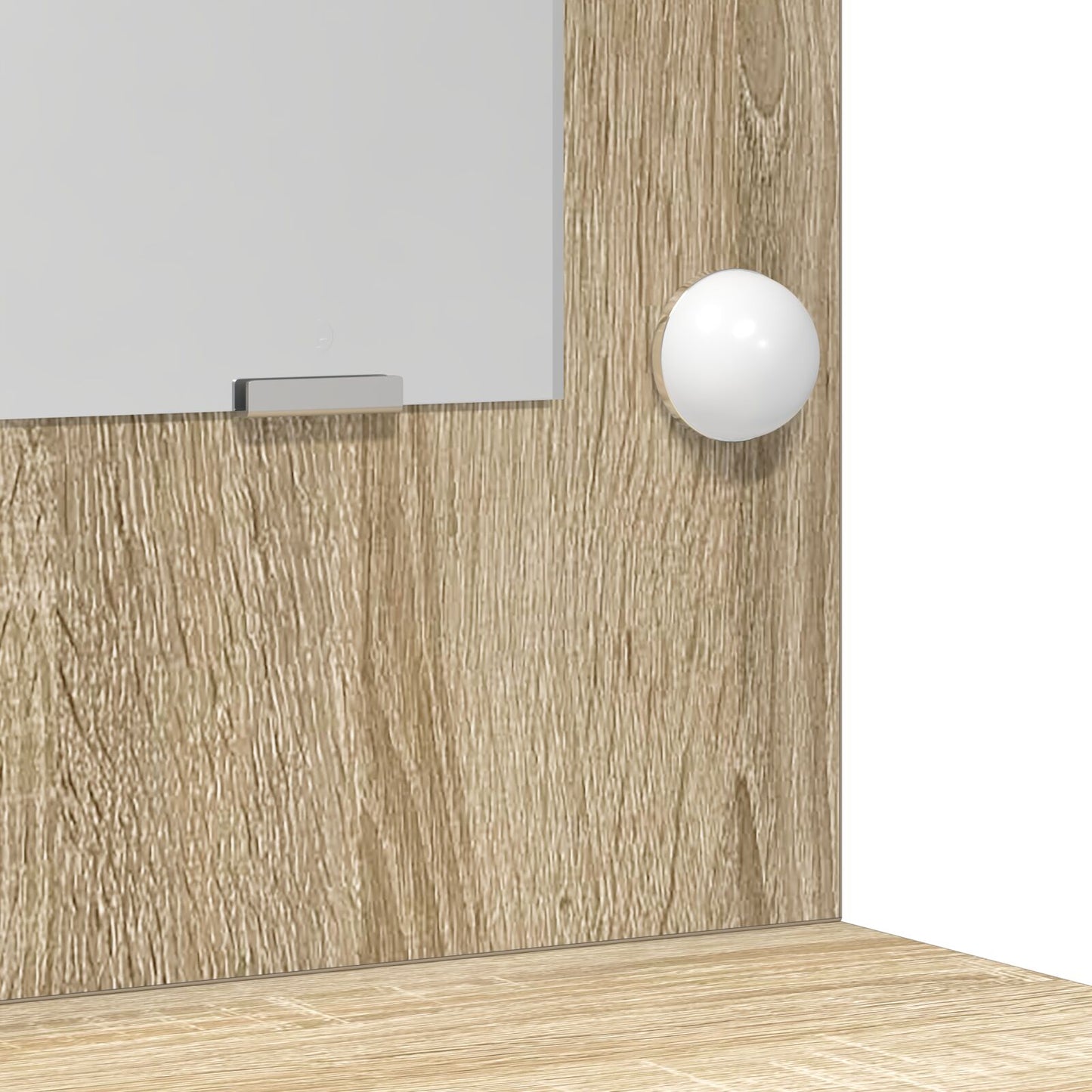 2-delat sminkbord med LED i sonomaek och konstruerat trä