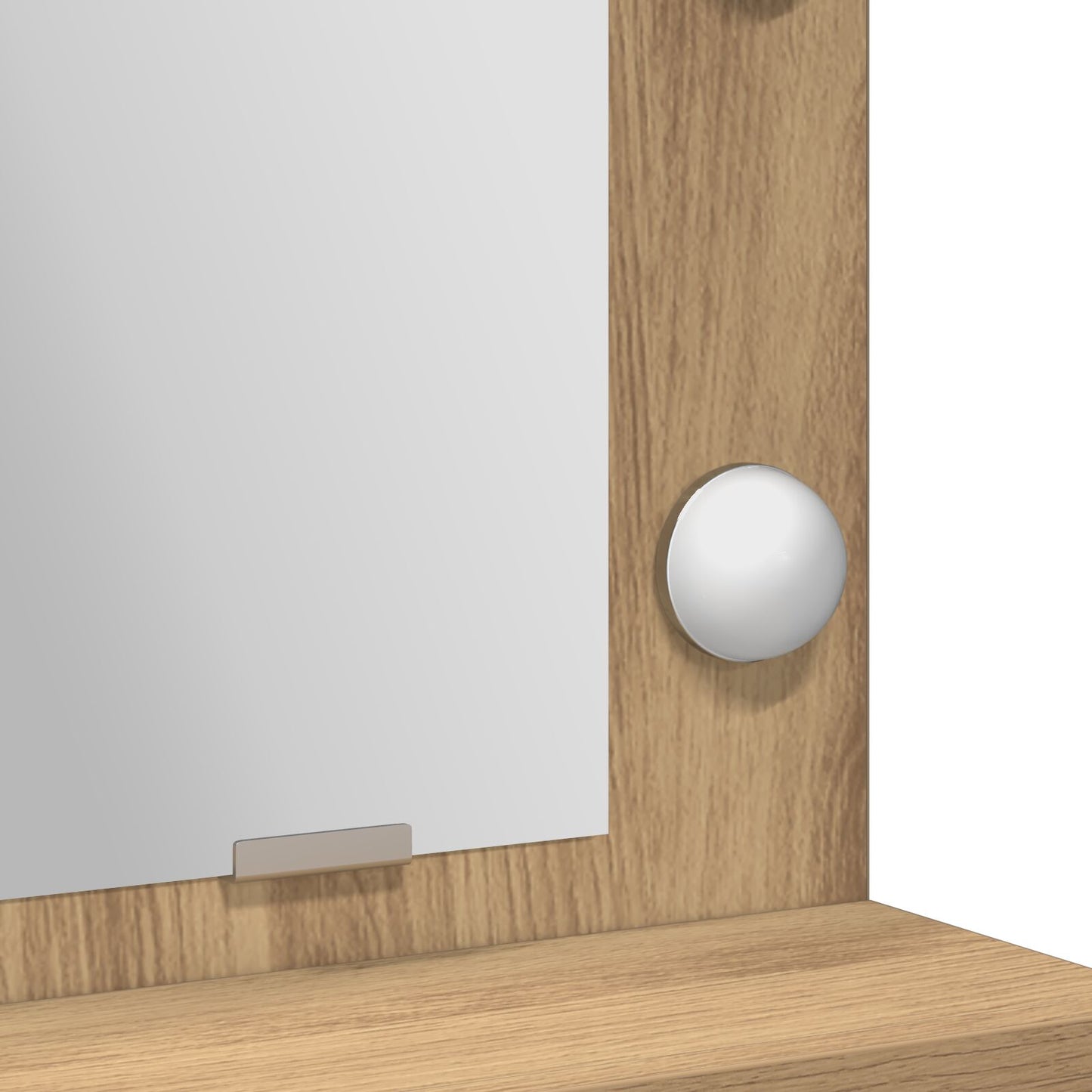 Sminkbord med LED-lampor i Artisan Ek, 79x41x135 cm