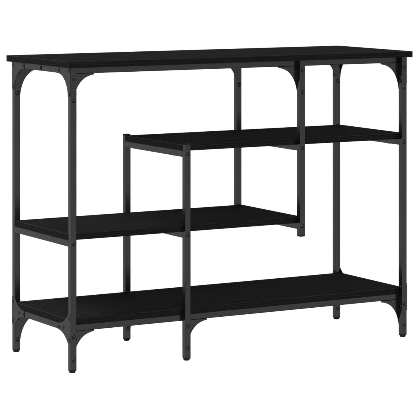 Konsolbord Svart Ek 100x35x75 cm Konstruerat trä och Stål